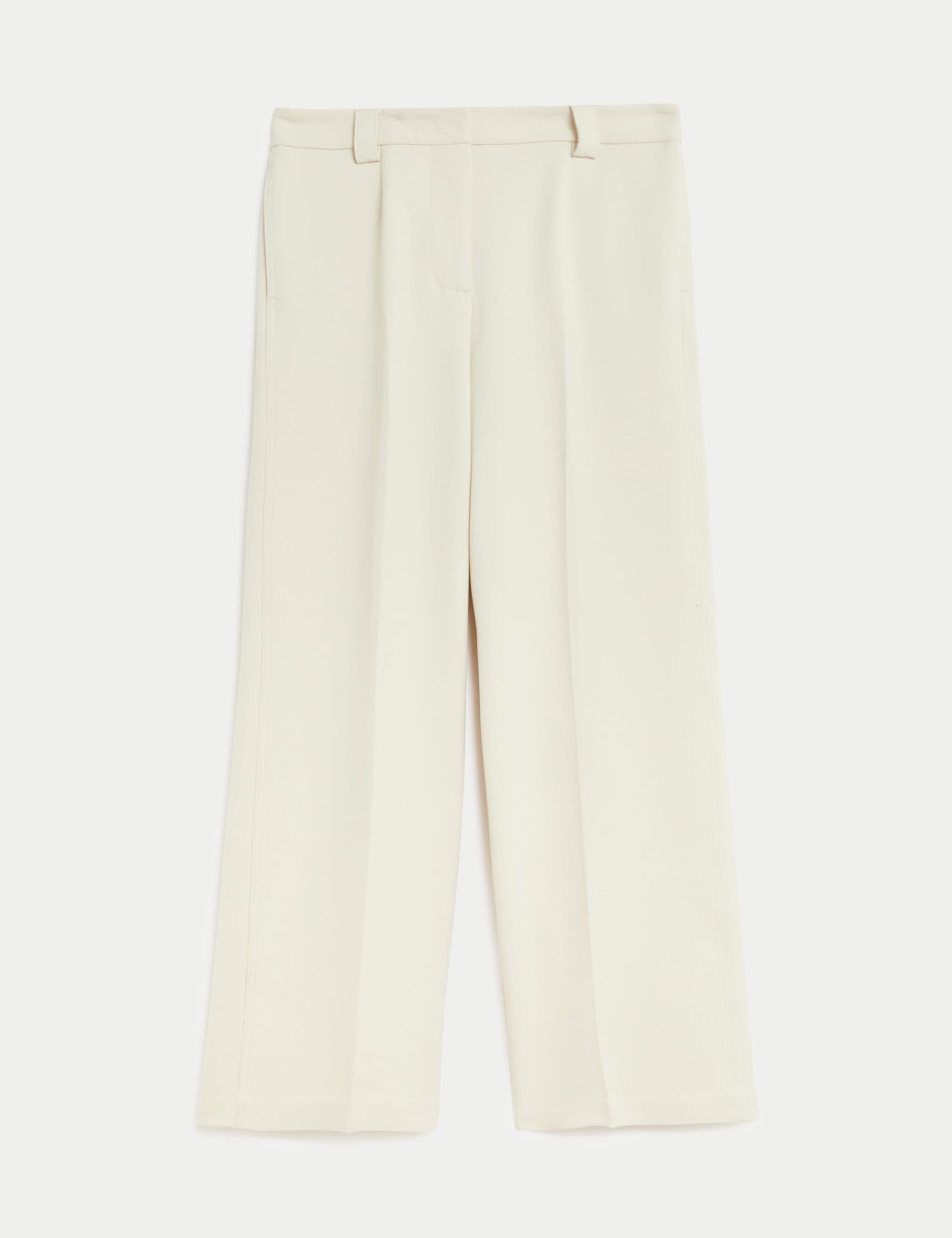 Crepe Tab Detail Wide Leg Trousers