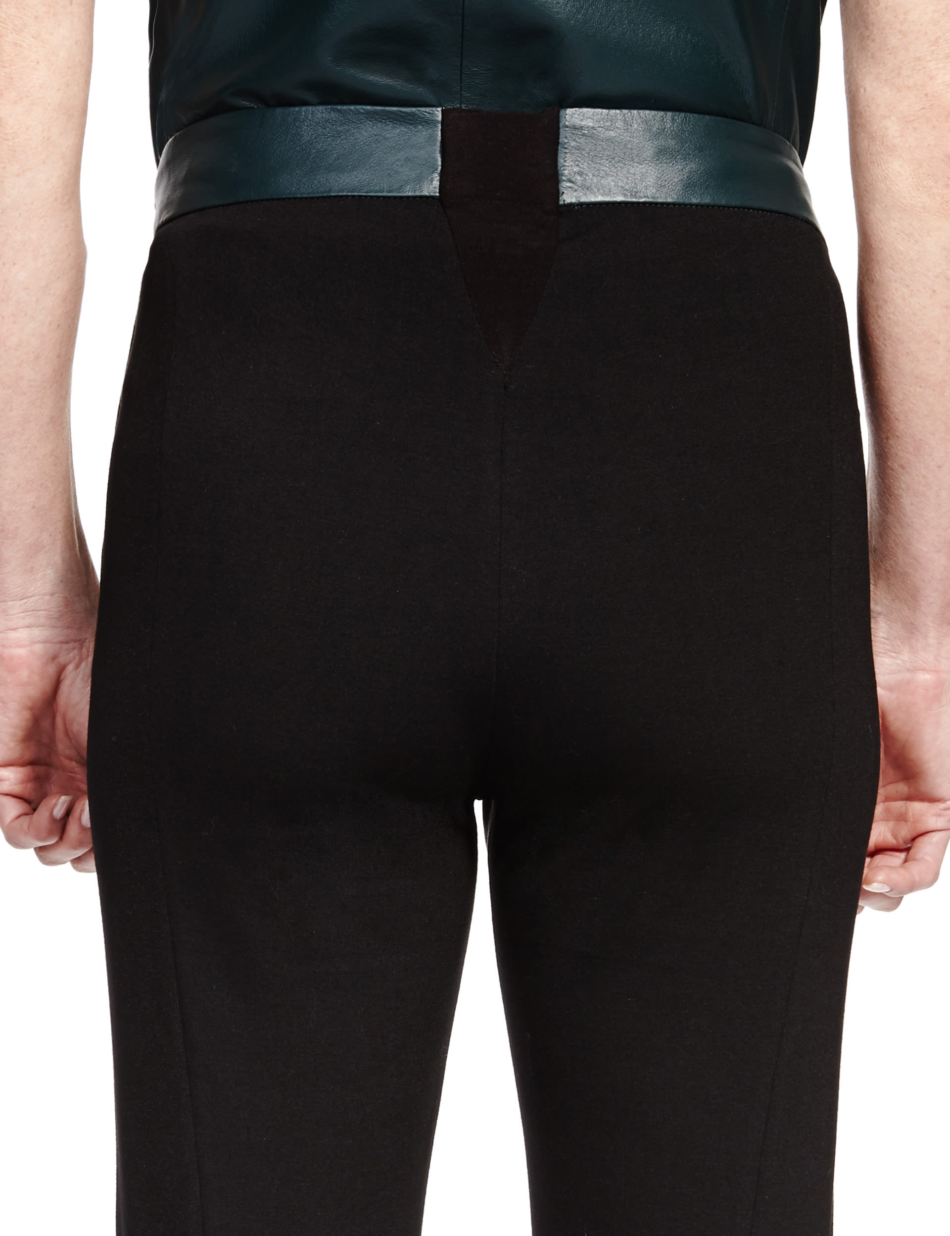 Leather Straight Leg Trousers Image 2 of 3