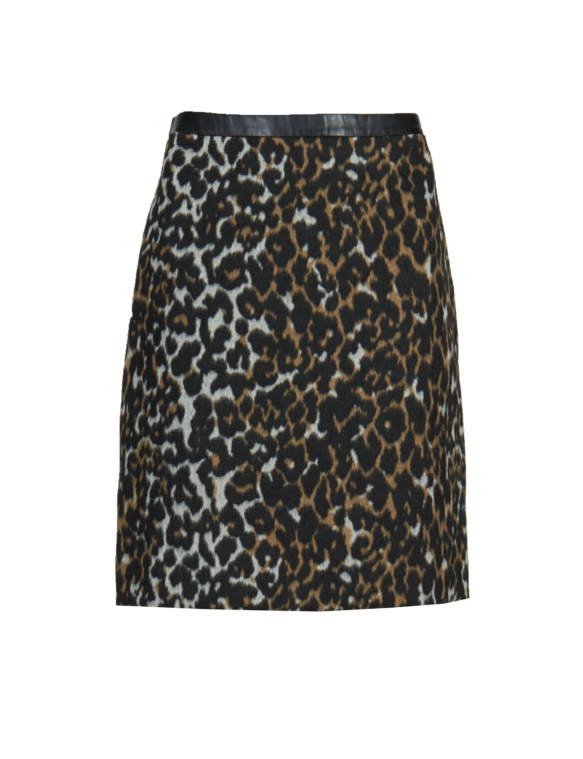 PETITE Brushed Animal Print A Line Mini Skirt with New Wool M S Collection M S