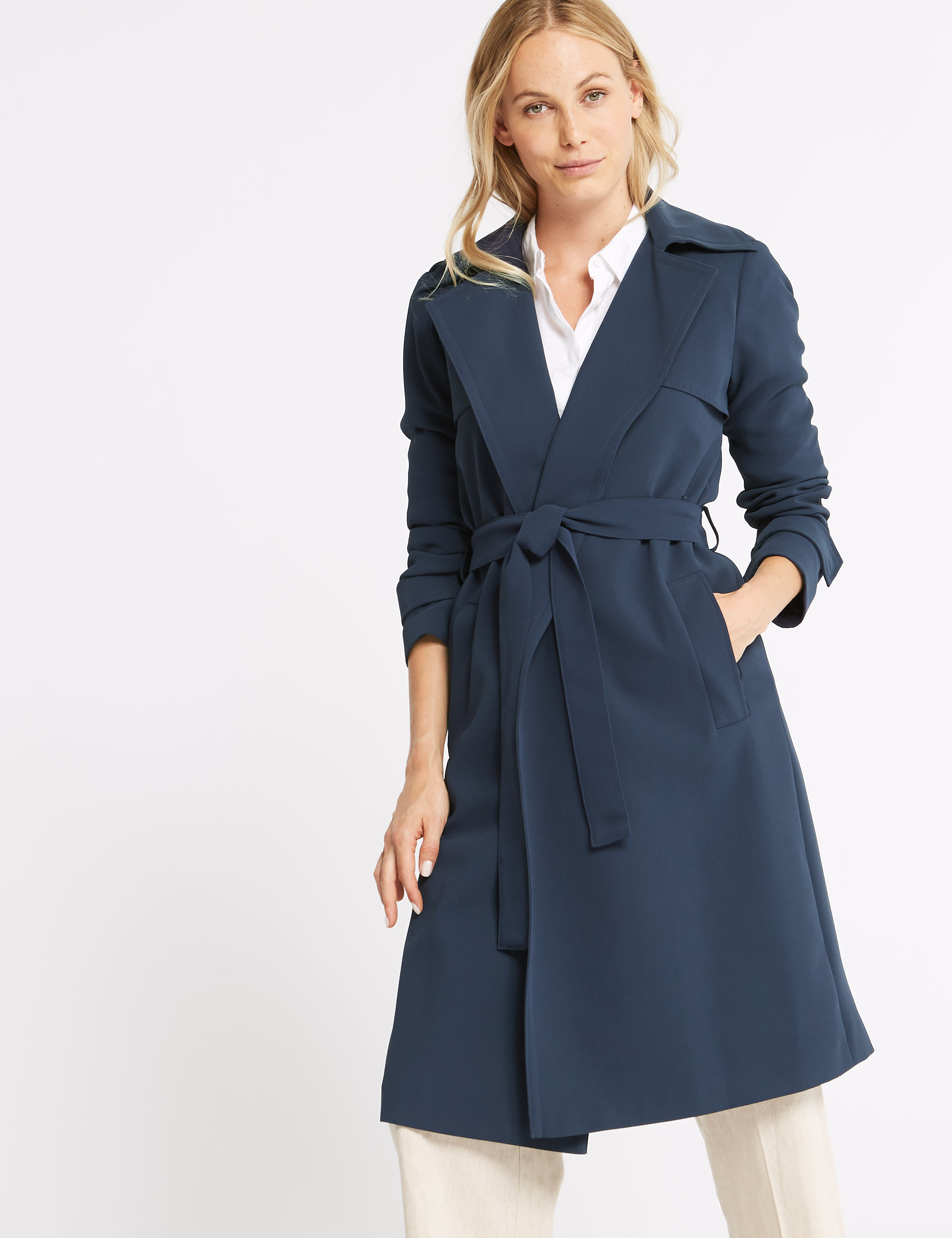 Crepe Trench Coat Image 2 of 6