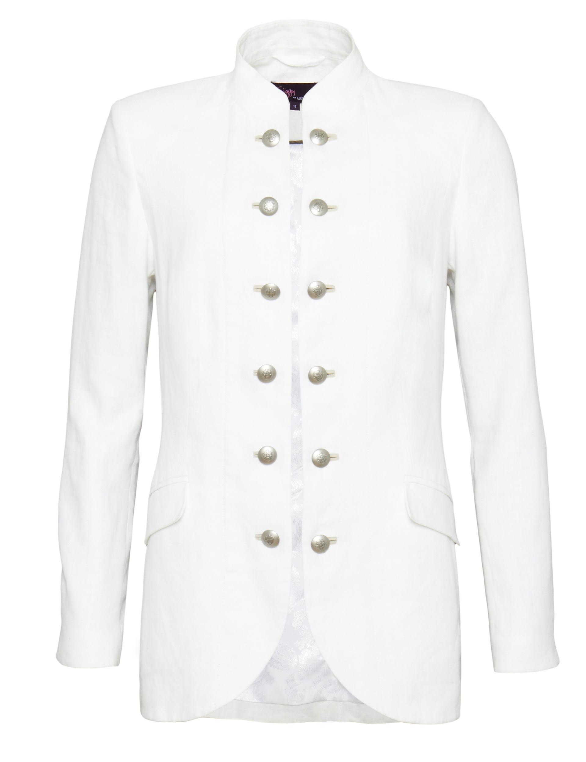 Twiggy for M&S Woman Pure Linen Military Jacket Image 2 of 7