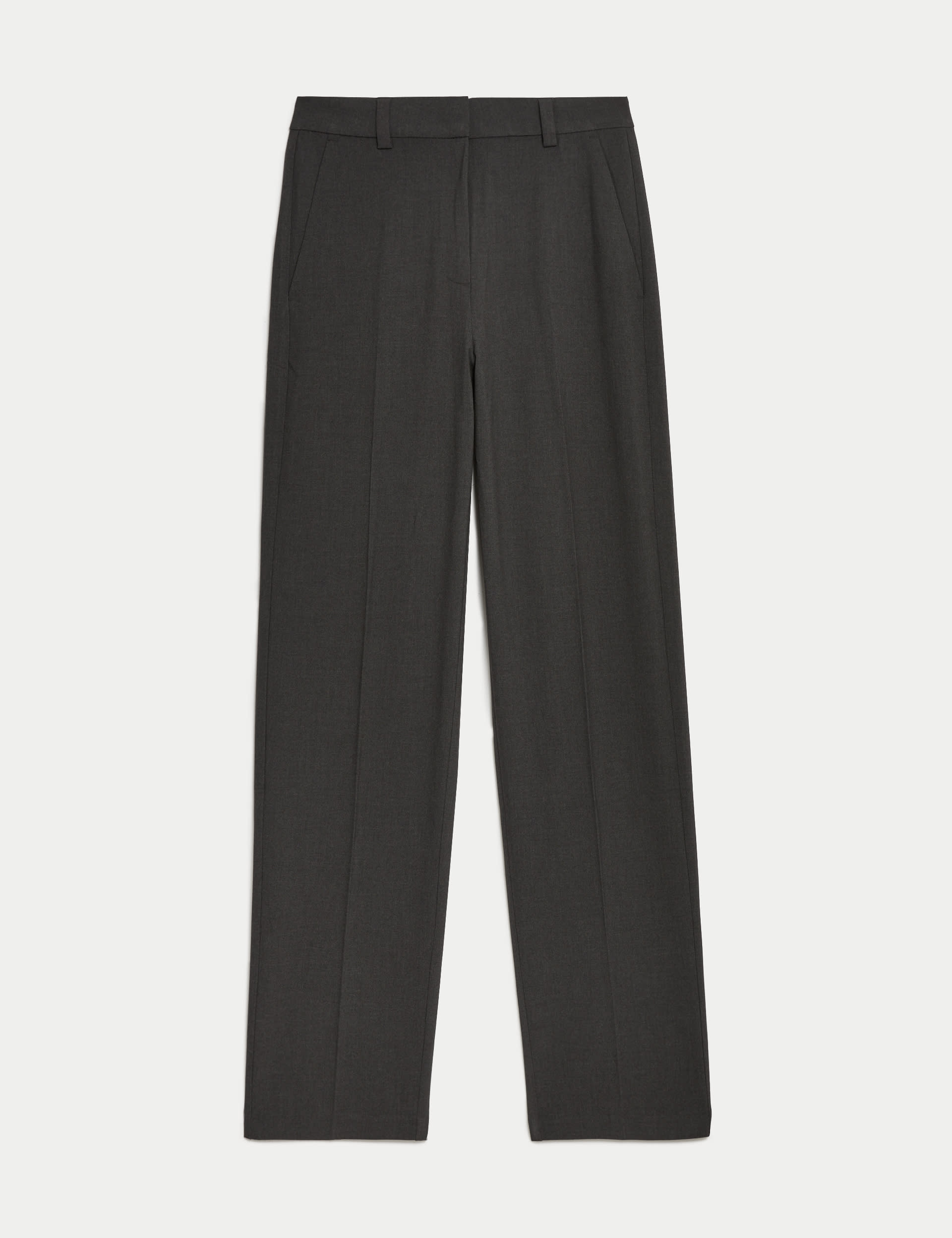 Woven Straight Leg Trousers with Stretch