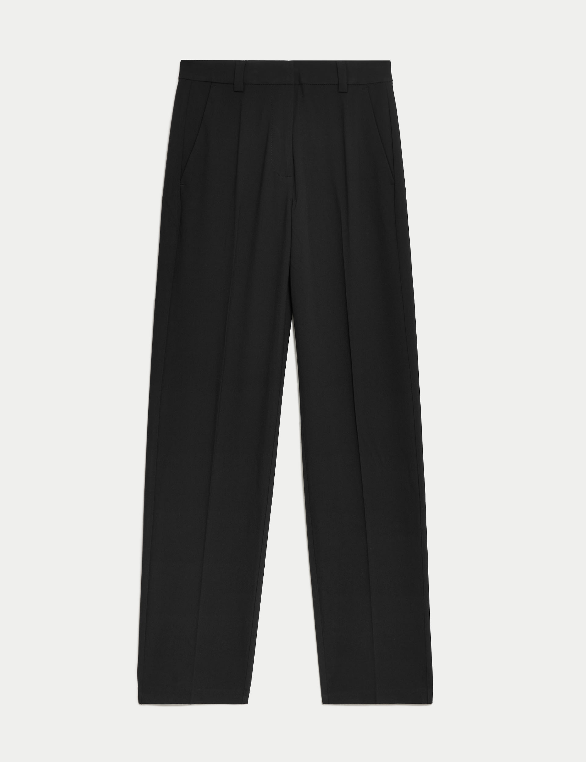 Woven Straight Leg Trousers with Stretch