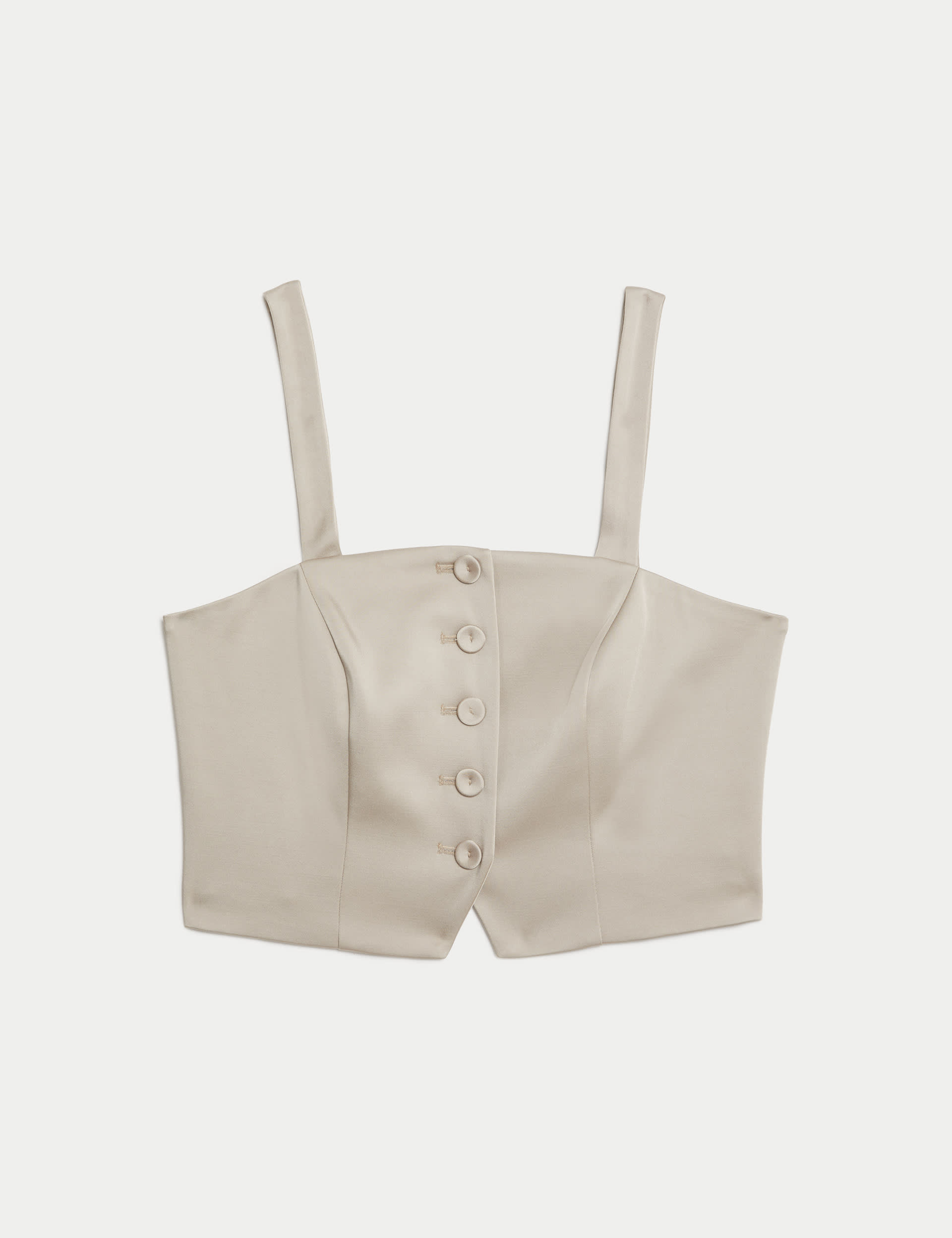 Satin Tailored Cropped Waistcoat