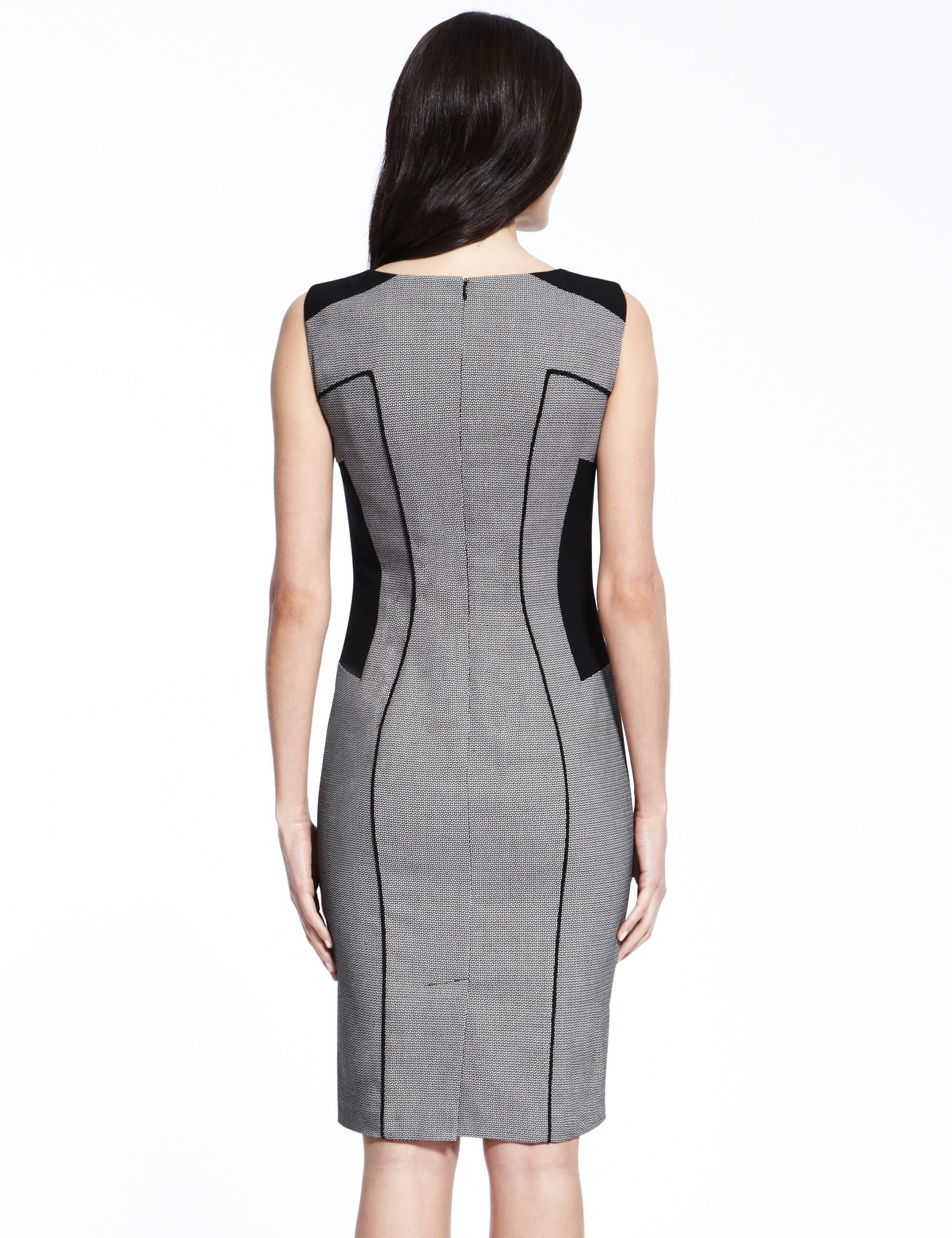 Mosaic Piped Side Waist Bodycon Shift Dress Image 2 of 5