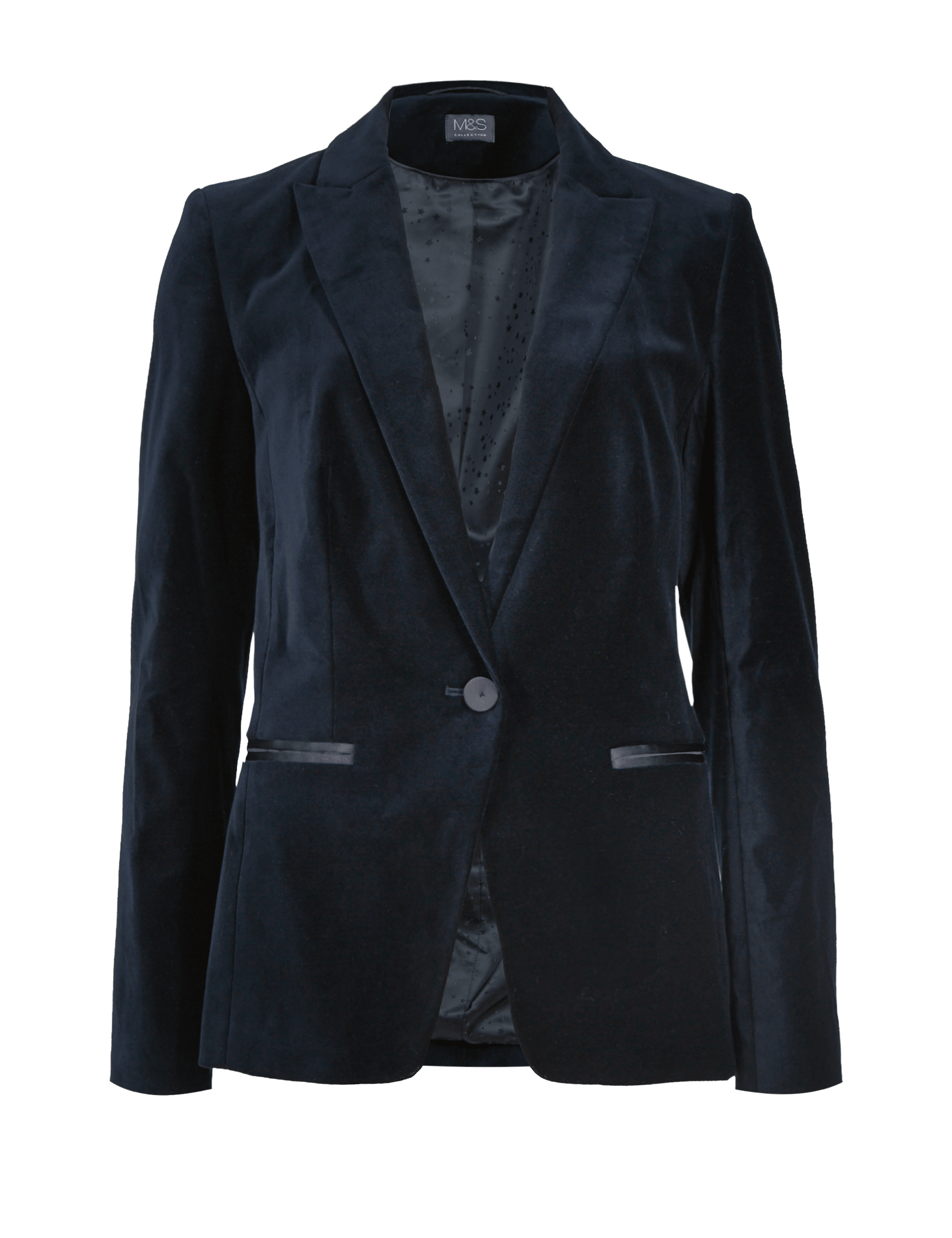 Cotton Rich Peak Lapel Velvet Jacket M S Collection M S