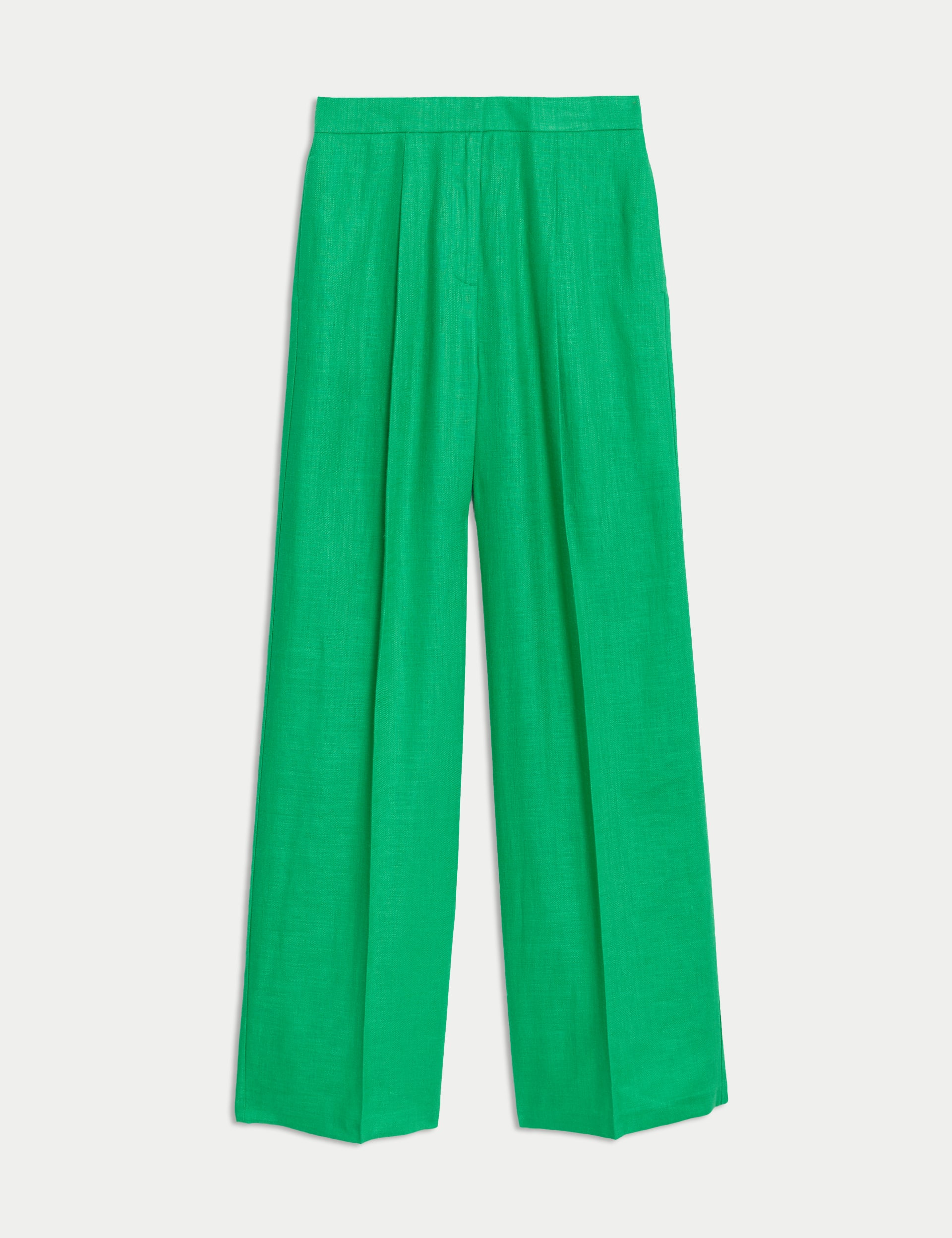 Linen Rich Pleated Wide Leg Trousers M&S Collection M&S