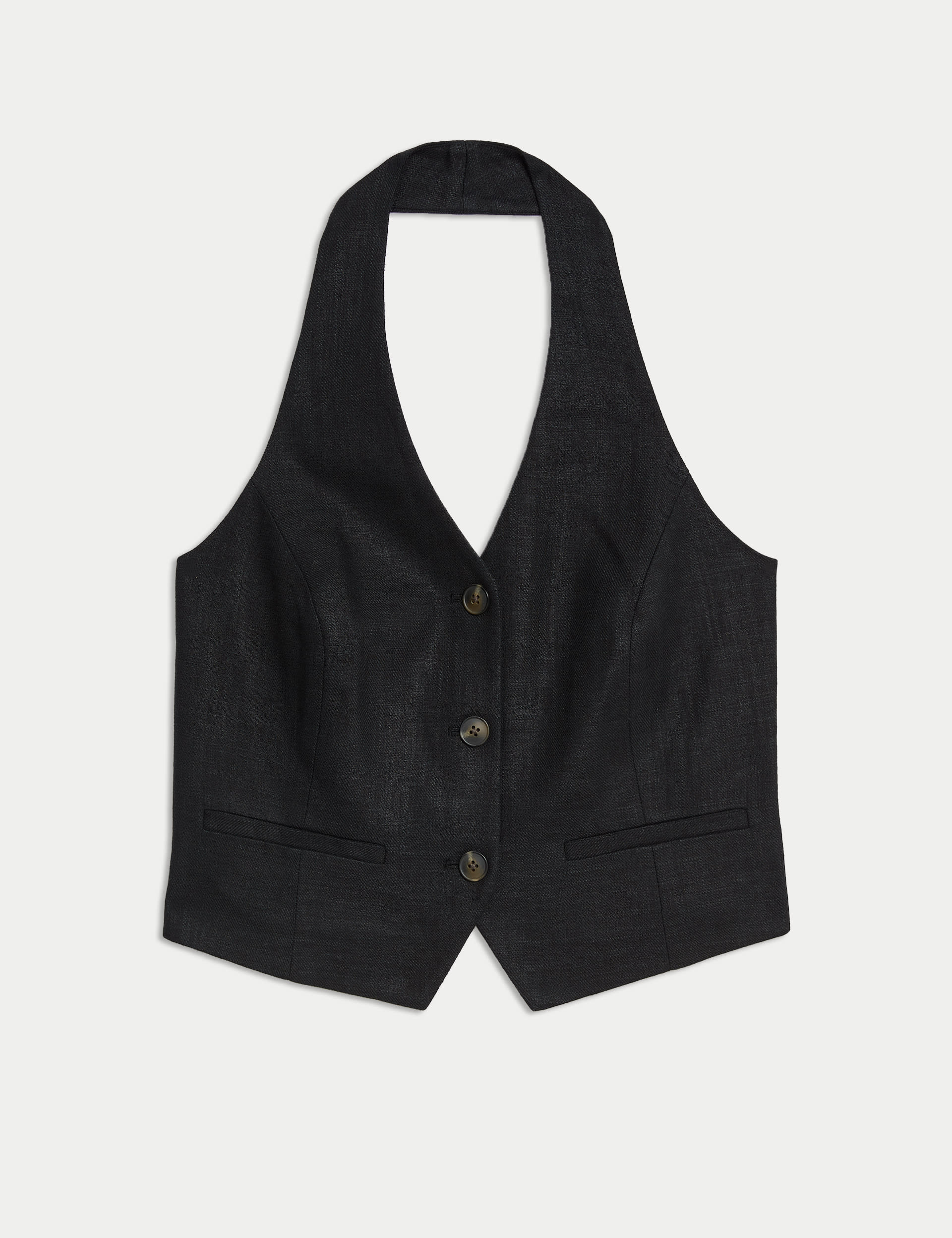 Linen Rich Tailored Halter Neck Waistcoat