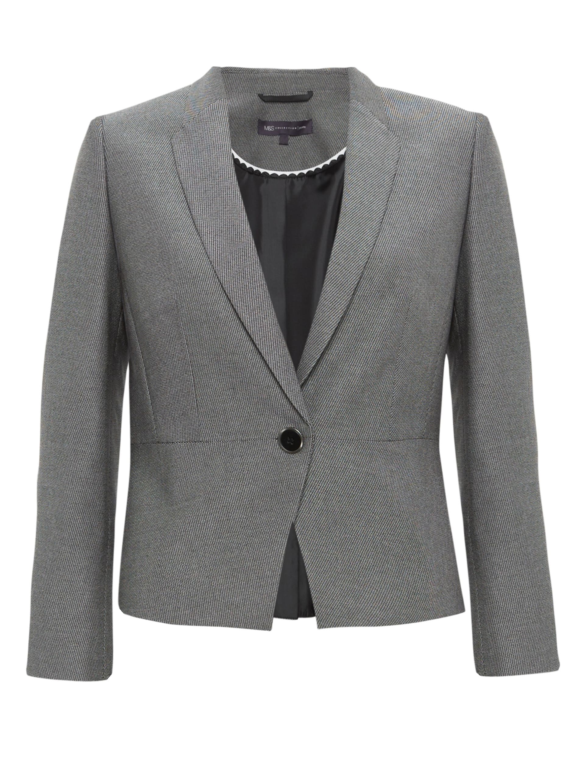 PETITE 1 Button Peplum Jacket M S Collection M S