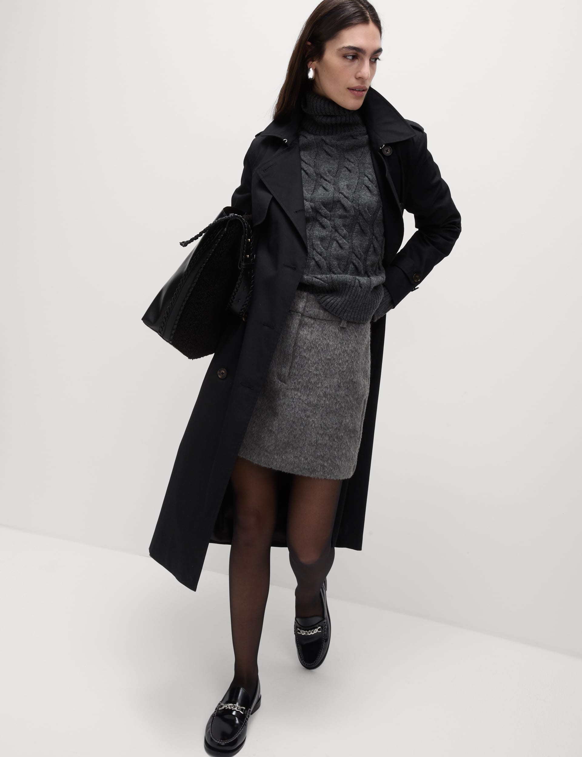 Black trench coat petite hotsell