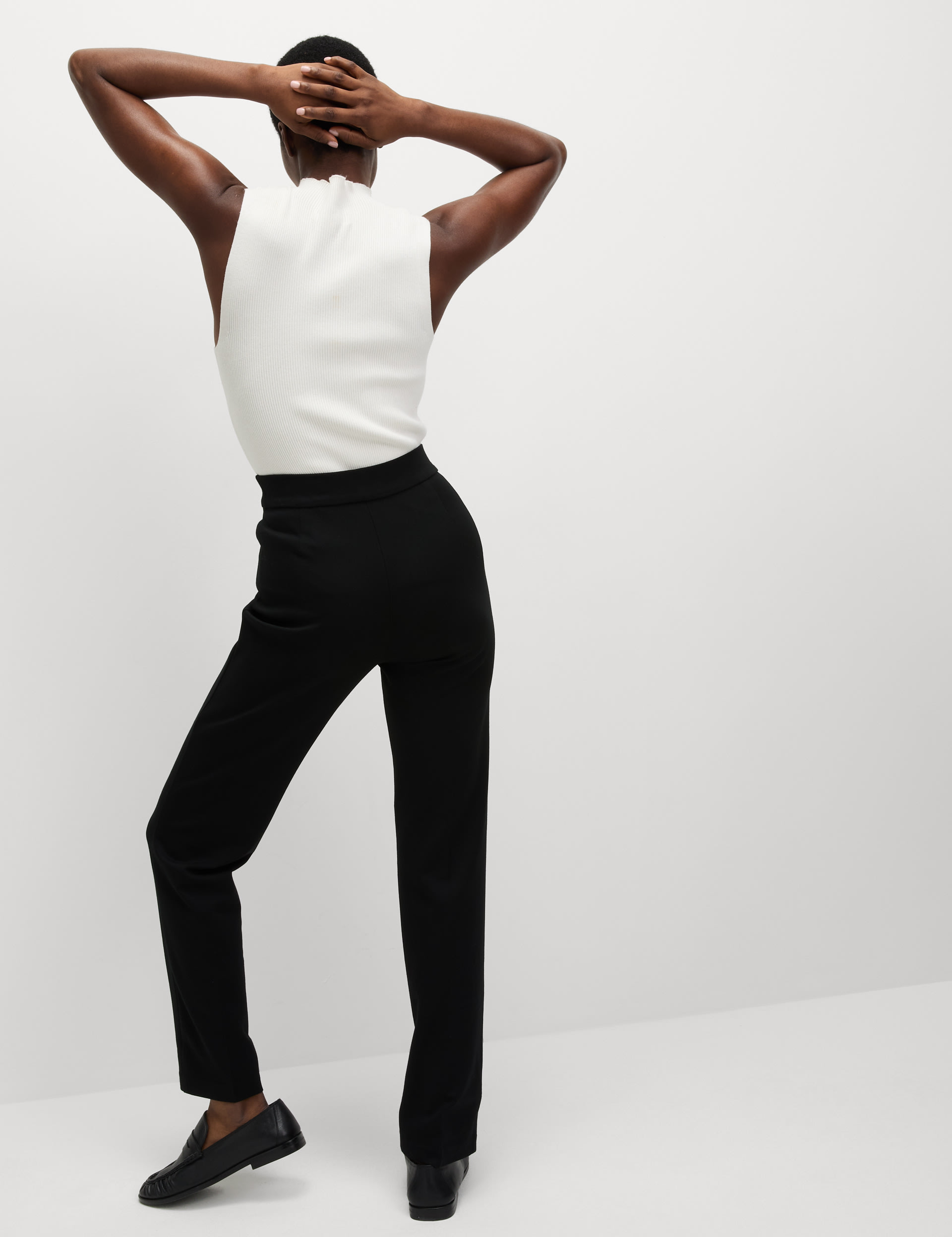 Jersey Straight Leg Trousers with Stretch M S Collection M S