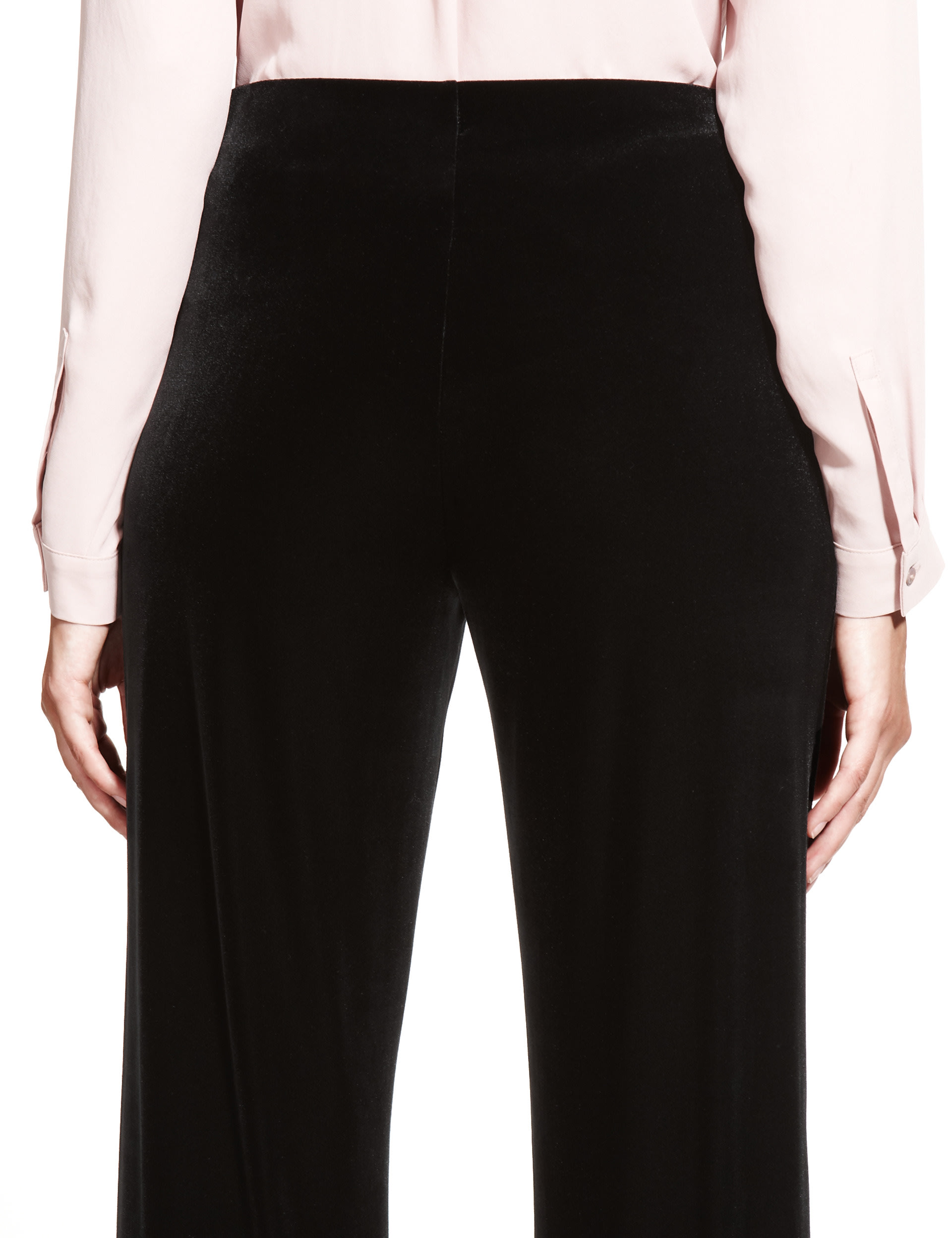 Pull On Velour Wide Leg Trousers Image 2 of 6
