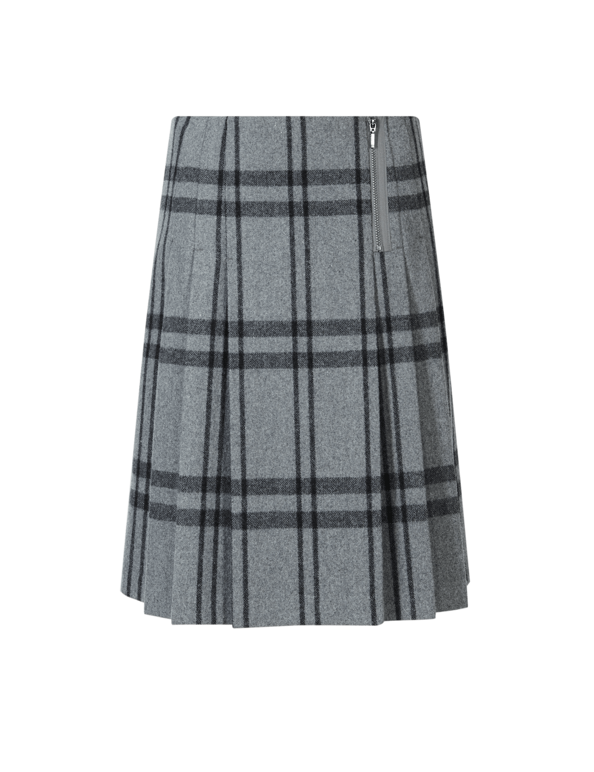 New Wool Blend Mono Checked Kilt Skirt Image 2 of 4