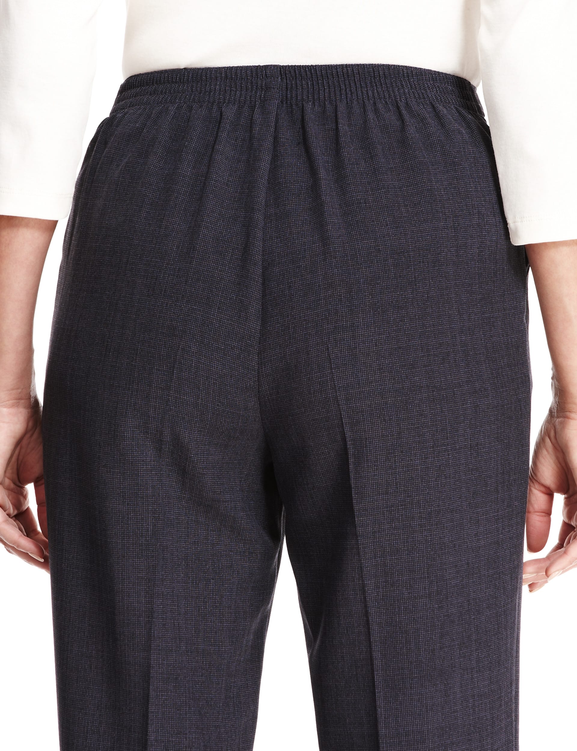 Easy Care Quick Dry Non-Iron Buckle Trim Straight Leg Trousers Image 2 of 7