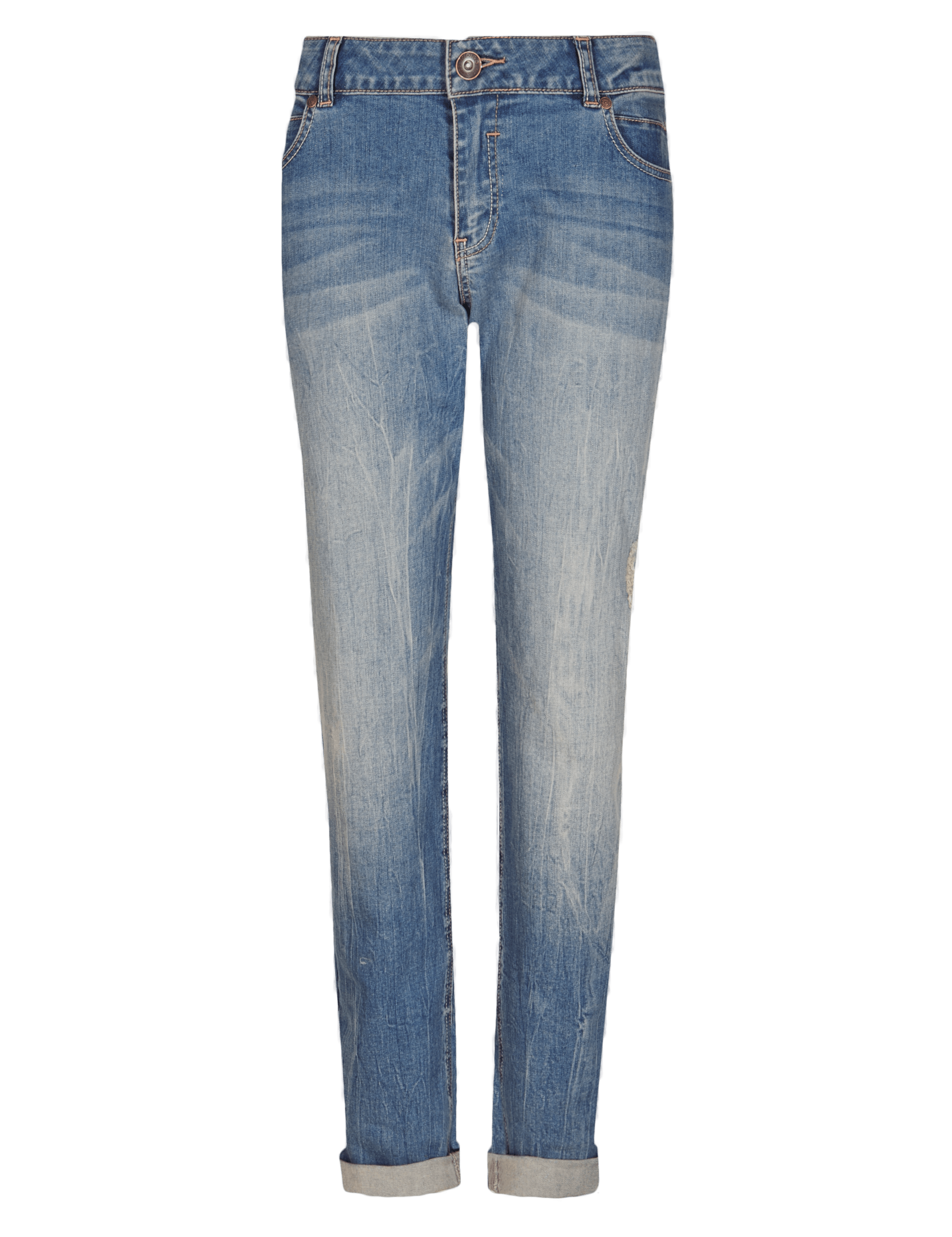 Ripped Boyfriend Denim Jeans Image 2 of 6