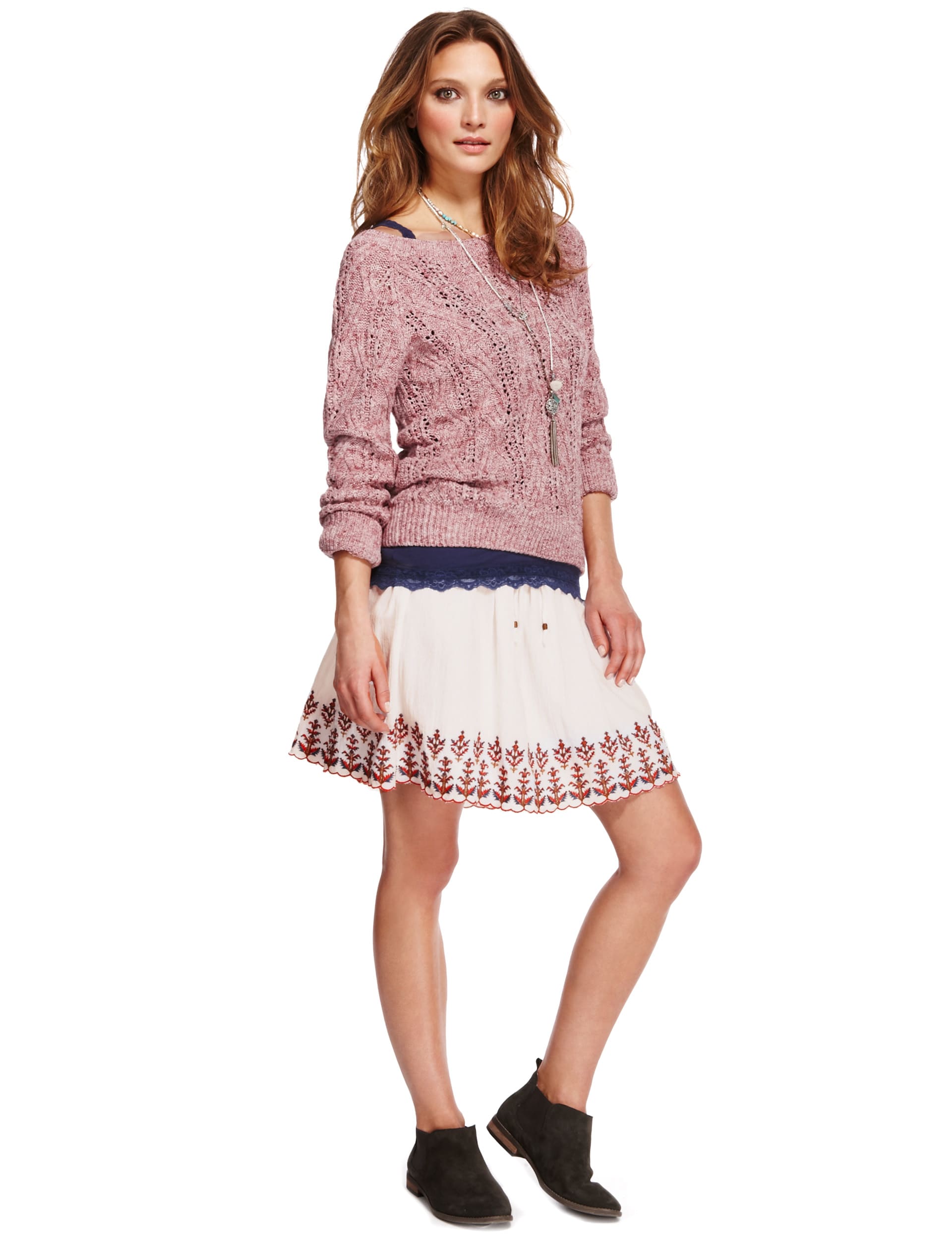 Pure Cotton Anchor Hem Mini Skirt Image 2 of 6
