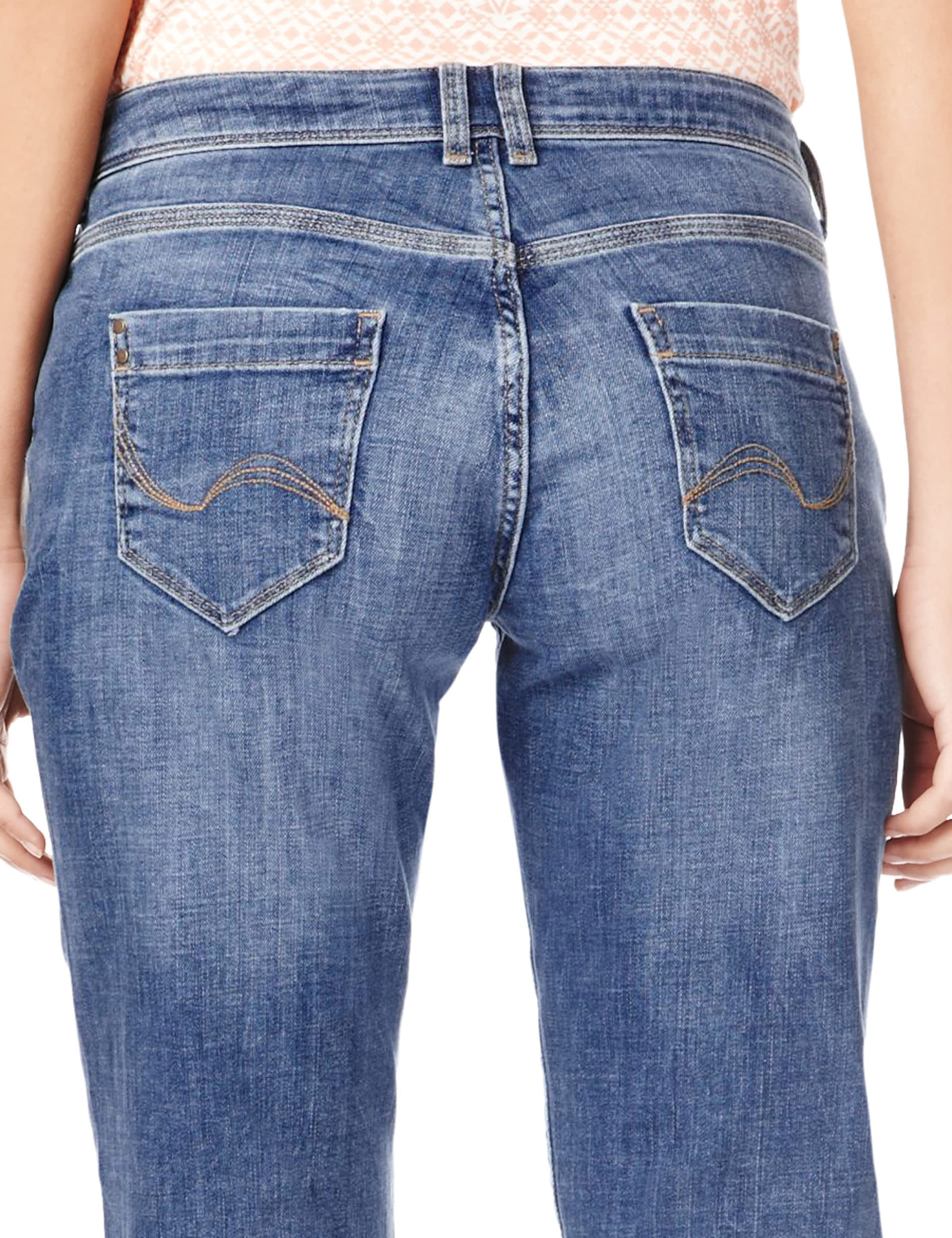 Cropped Boyfriend Denim Jeans Image 2 of 6