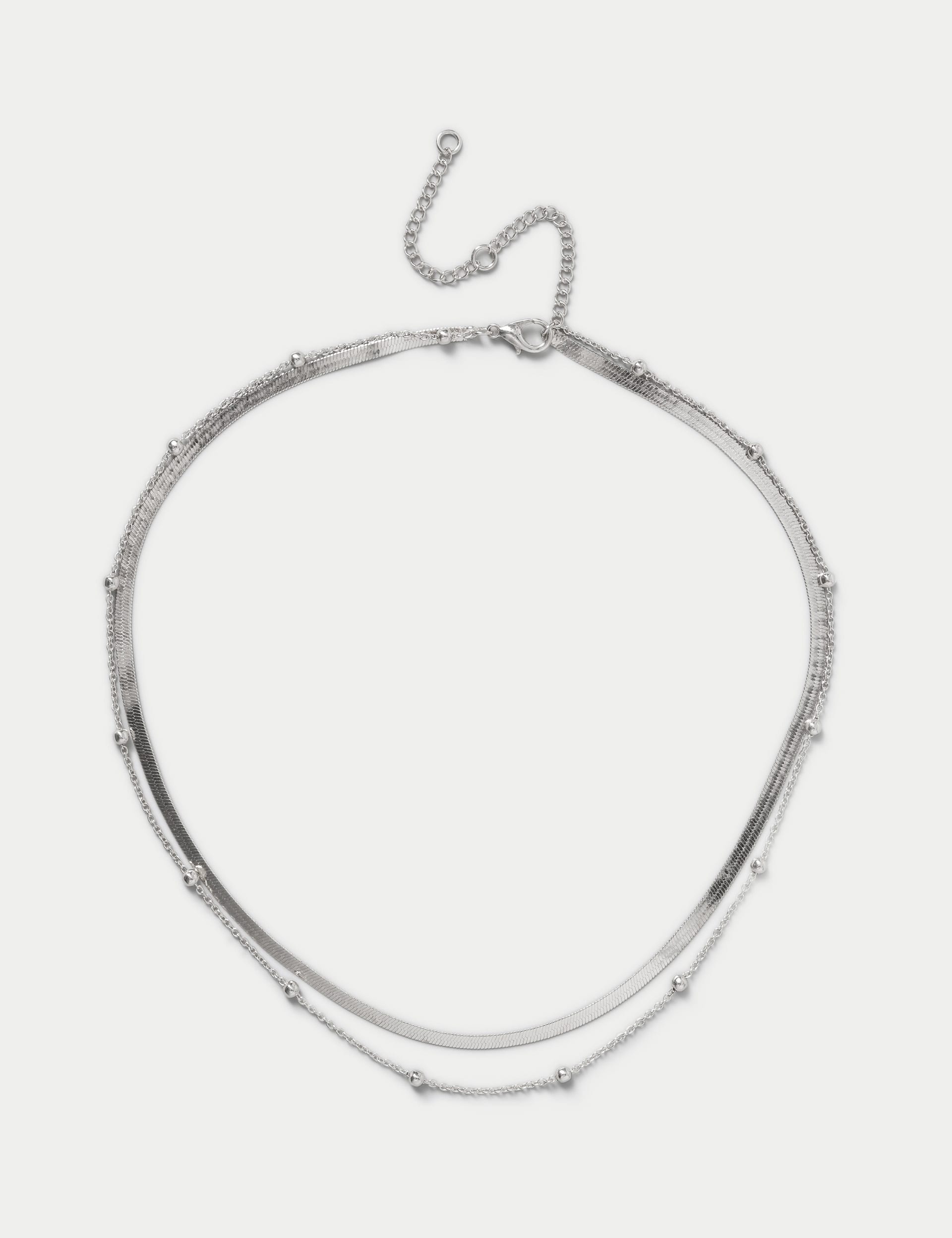 sliver-tone-multirow-necklace-autograph-m-s
