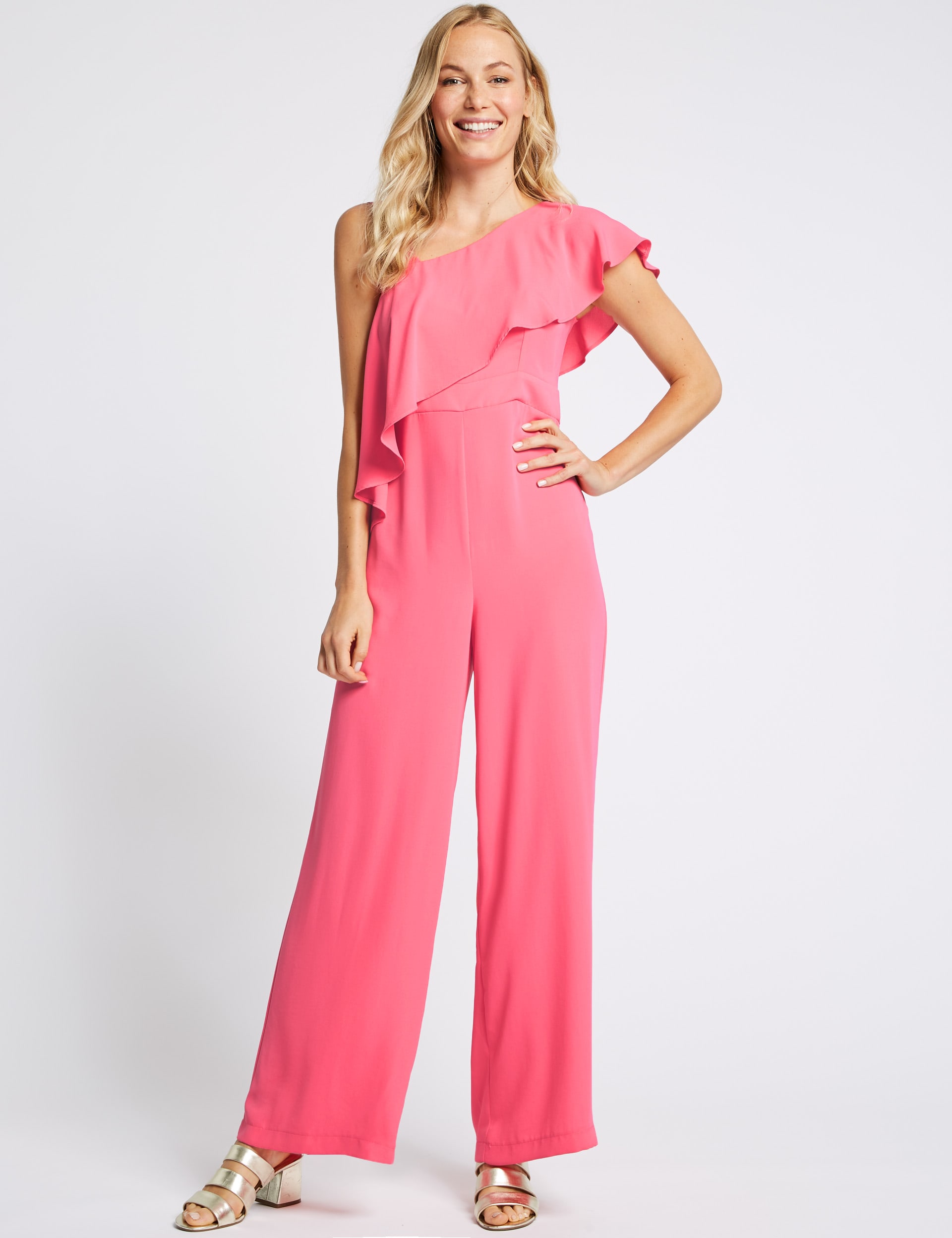 Pink frill jumpsuit online