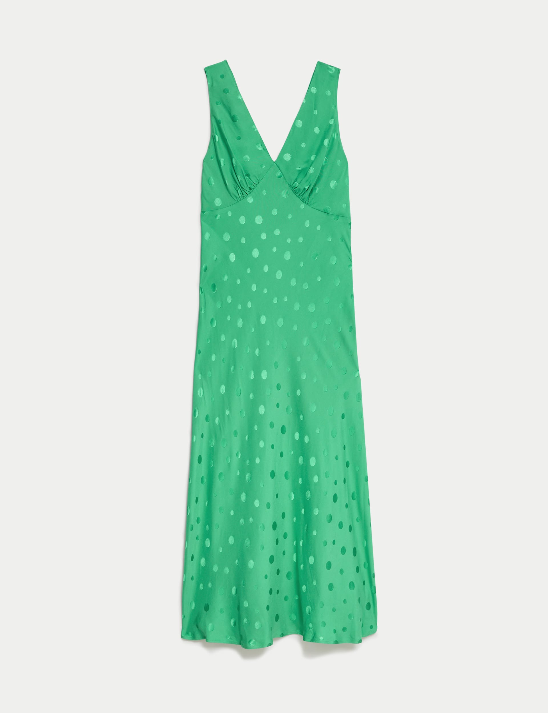 Jacquard Polka Dot Midaxi Slip Dress