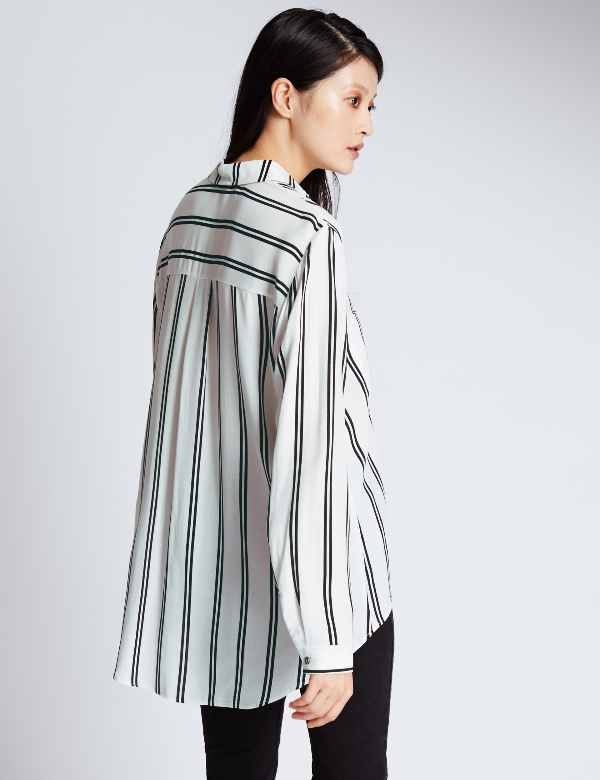Striped Pocket Blouse Image 2 of 3