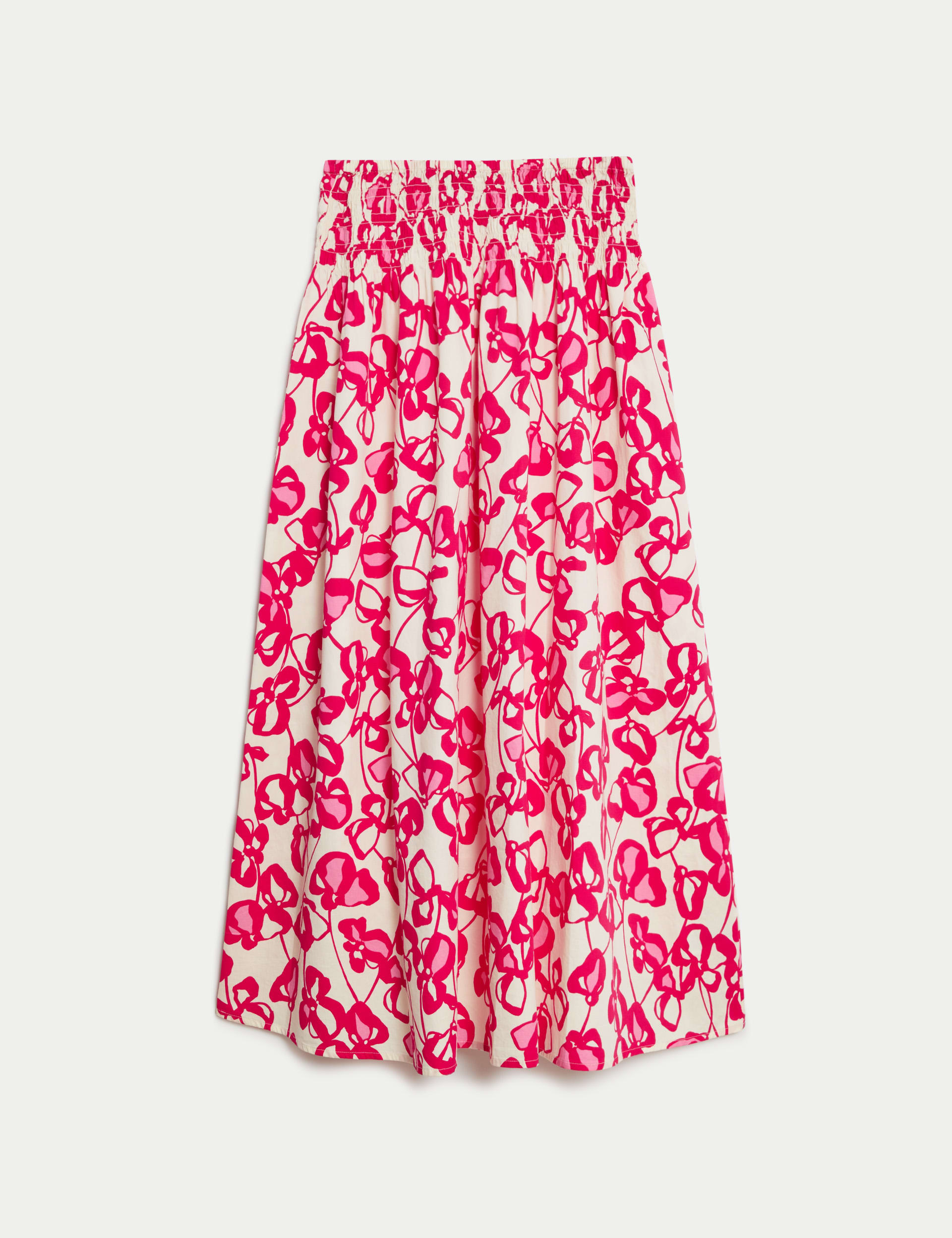 Pure Cotton Printed Maxi A-Line Skirt