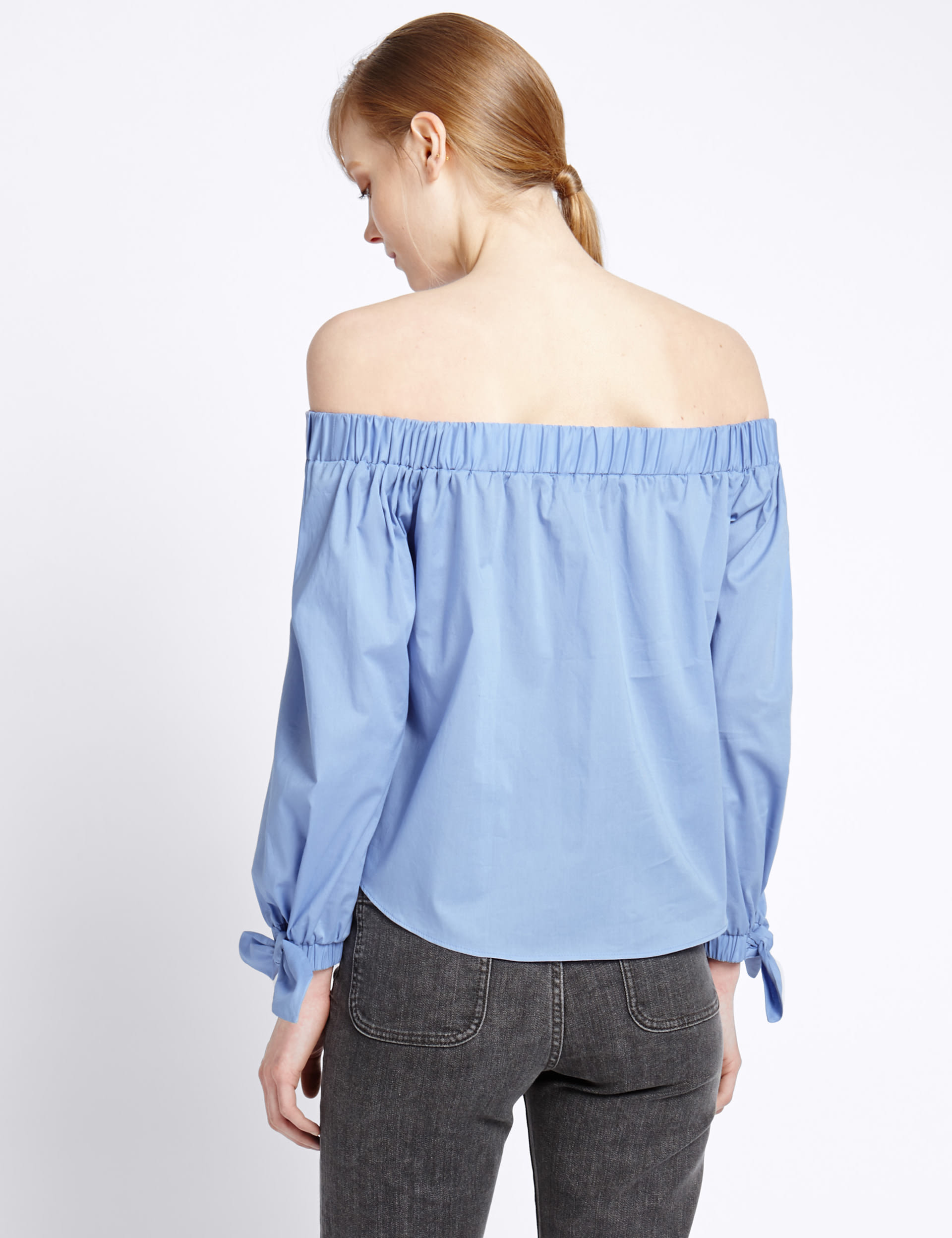 Cotton Rich Bardot Shirt Image 2 of 4