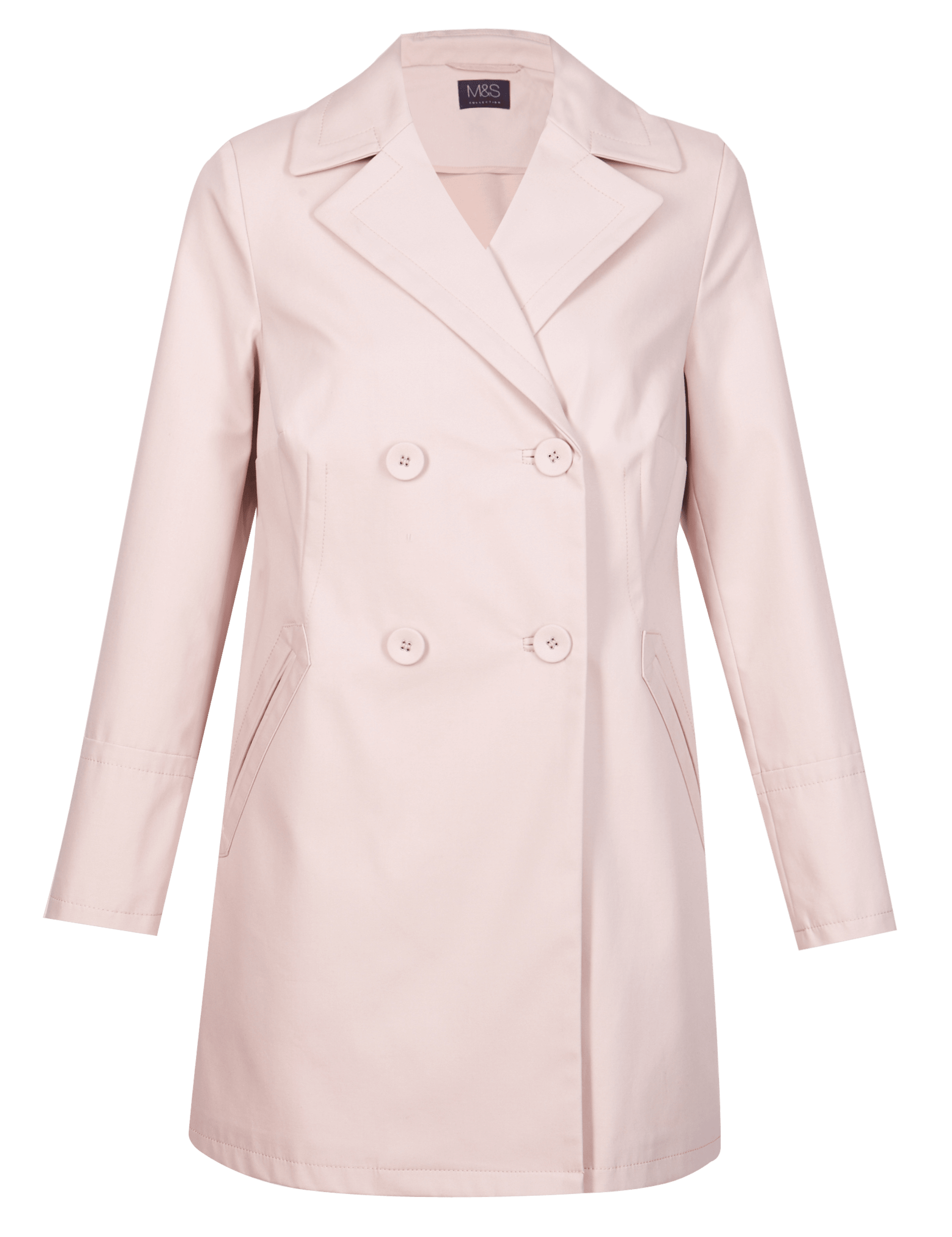 PETITE Pure Cotton Bonded Pea Coat with Stormwear M S Collection M S