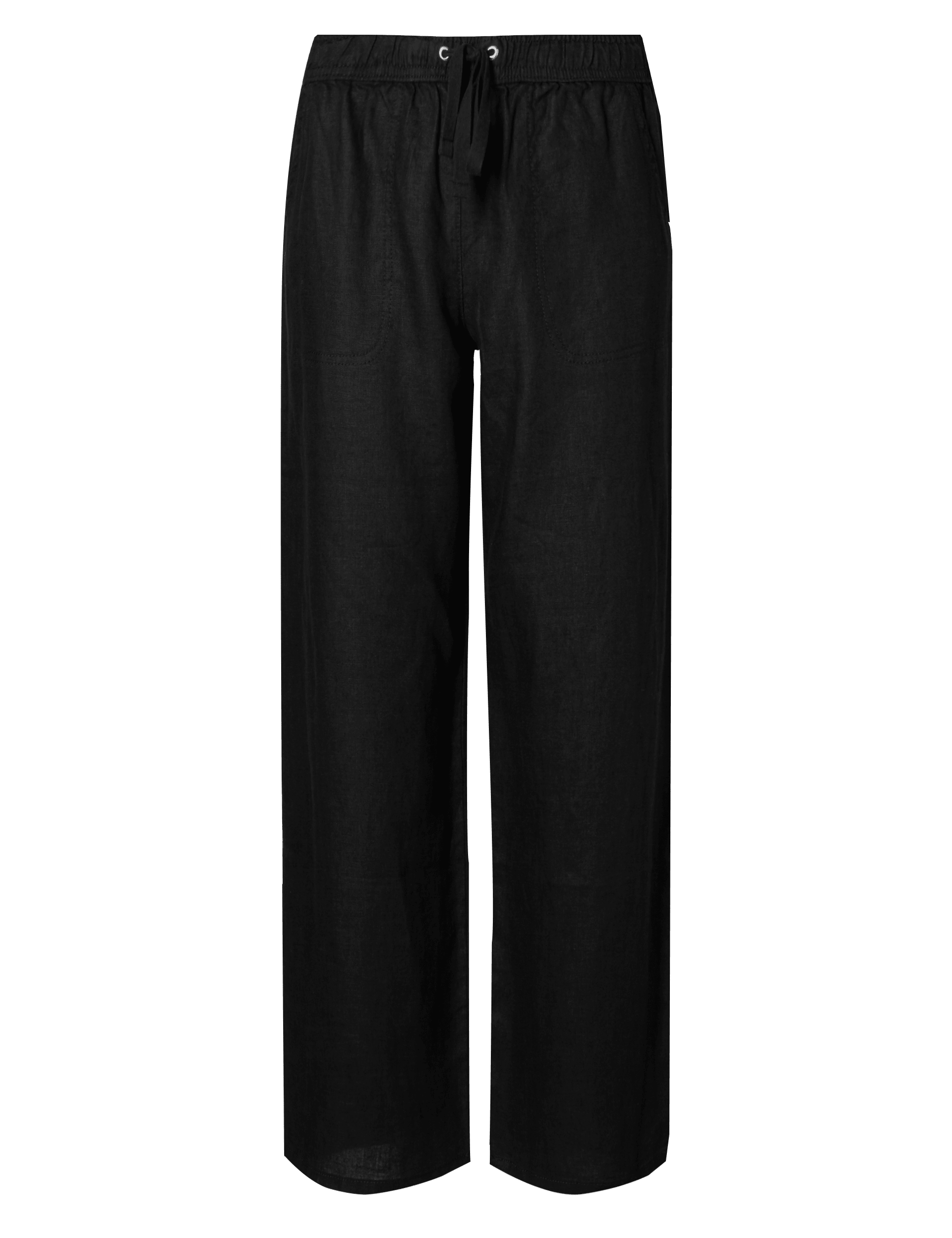 PETITE Pure Linen Wide Leg Trousers Image 2 of 4