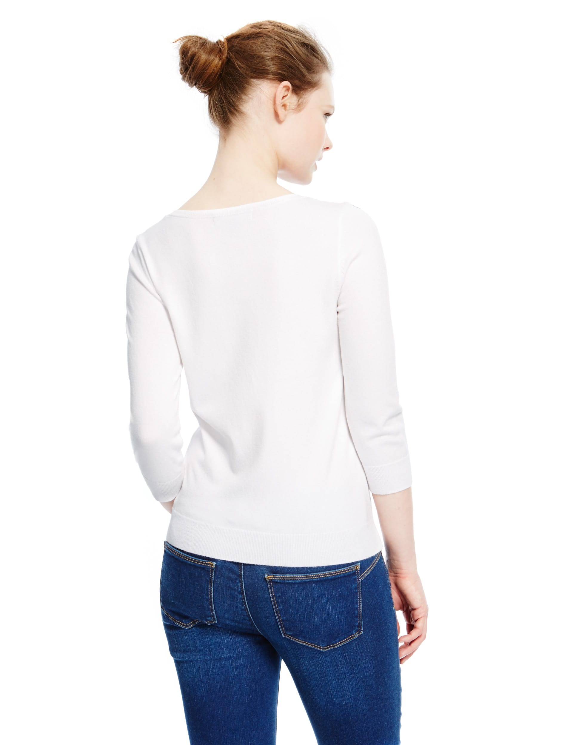 PETITE Caviar Bead Embellished Neckline Jumper Image 2 of 4