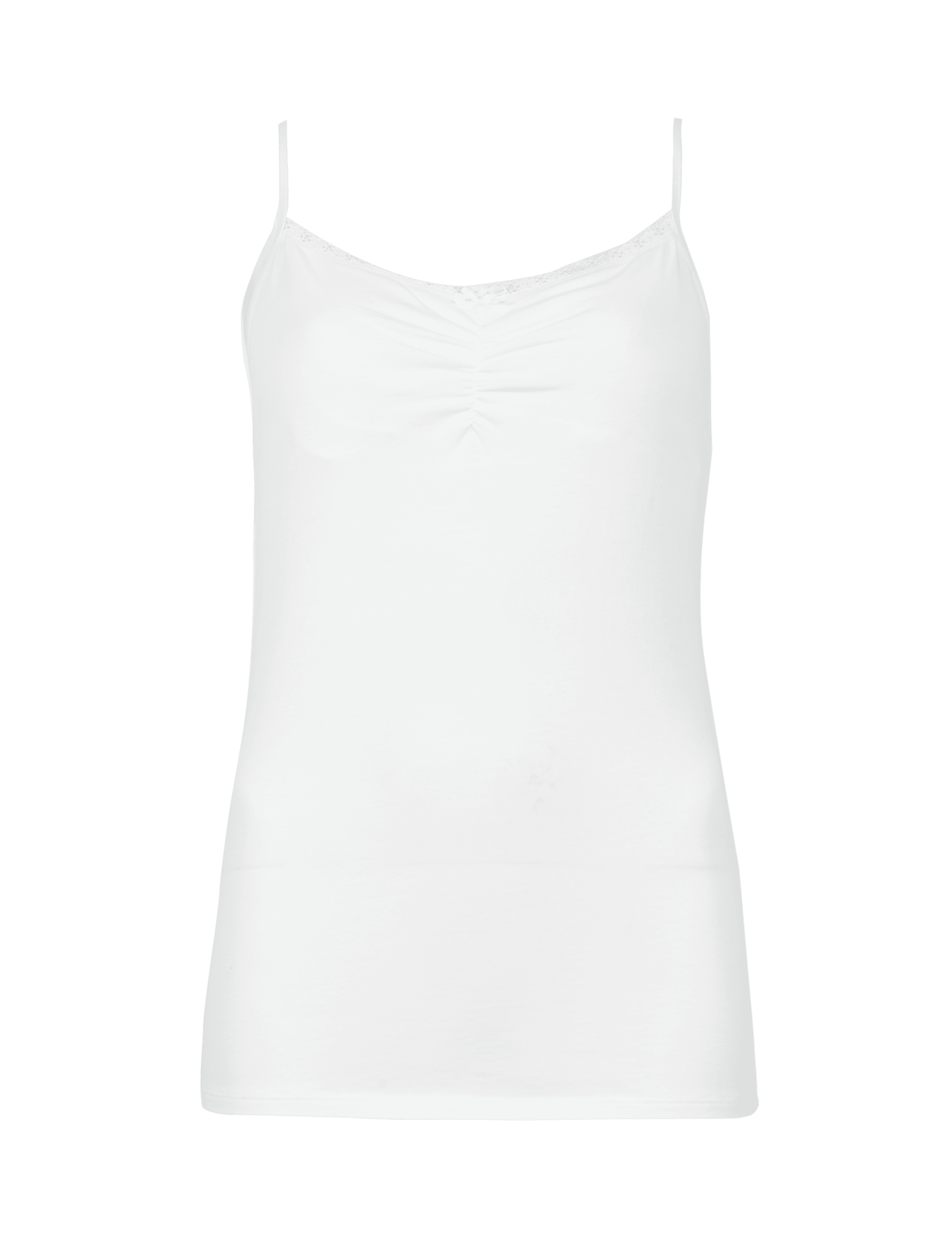 Cotton Rich Lace Shelf Support Vest with New & Improved Fabric Image 2 of 3