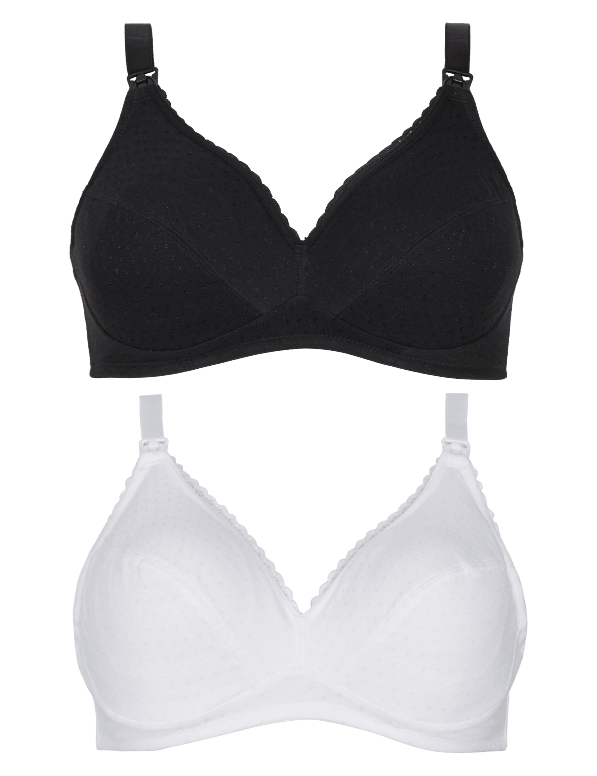 2 Pack Maternity Spotted Nursing Non-Padded Bras B-G Image 2 of 5