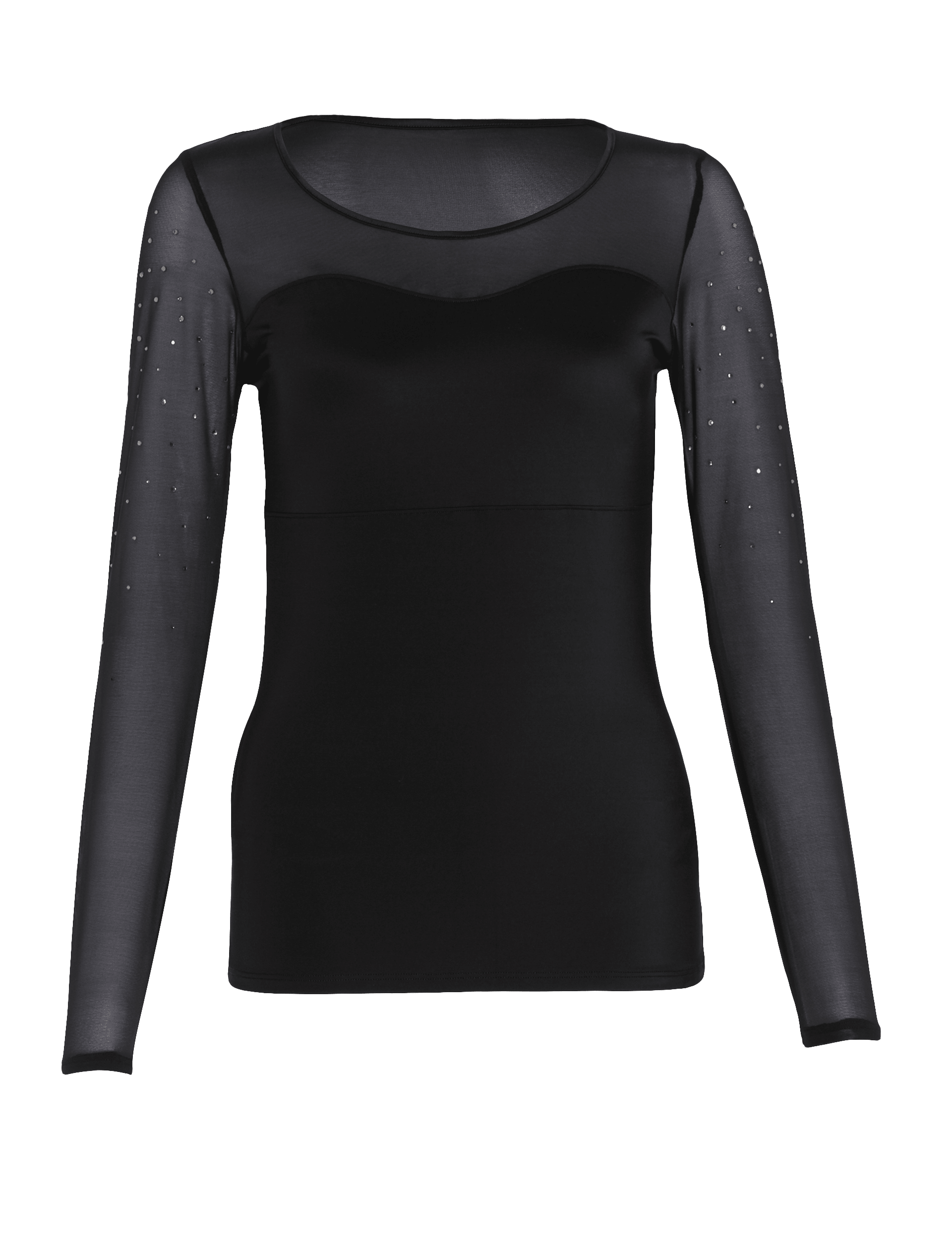 Light Control Flatter Me™ Spotted Mesh Diamanté Armwear Crop Top Image 2 of 4