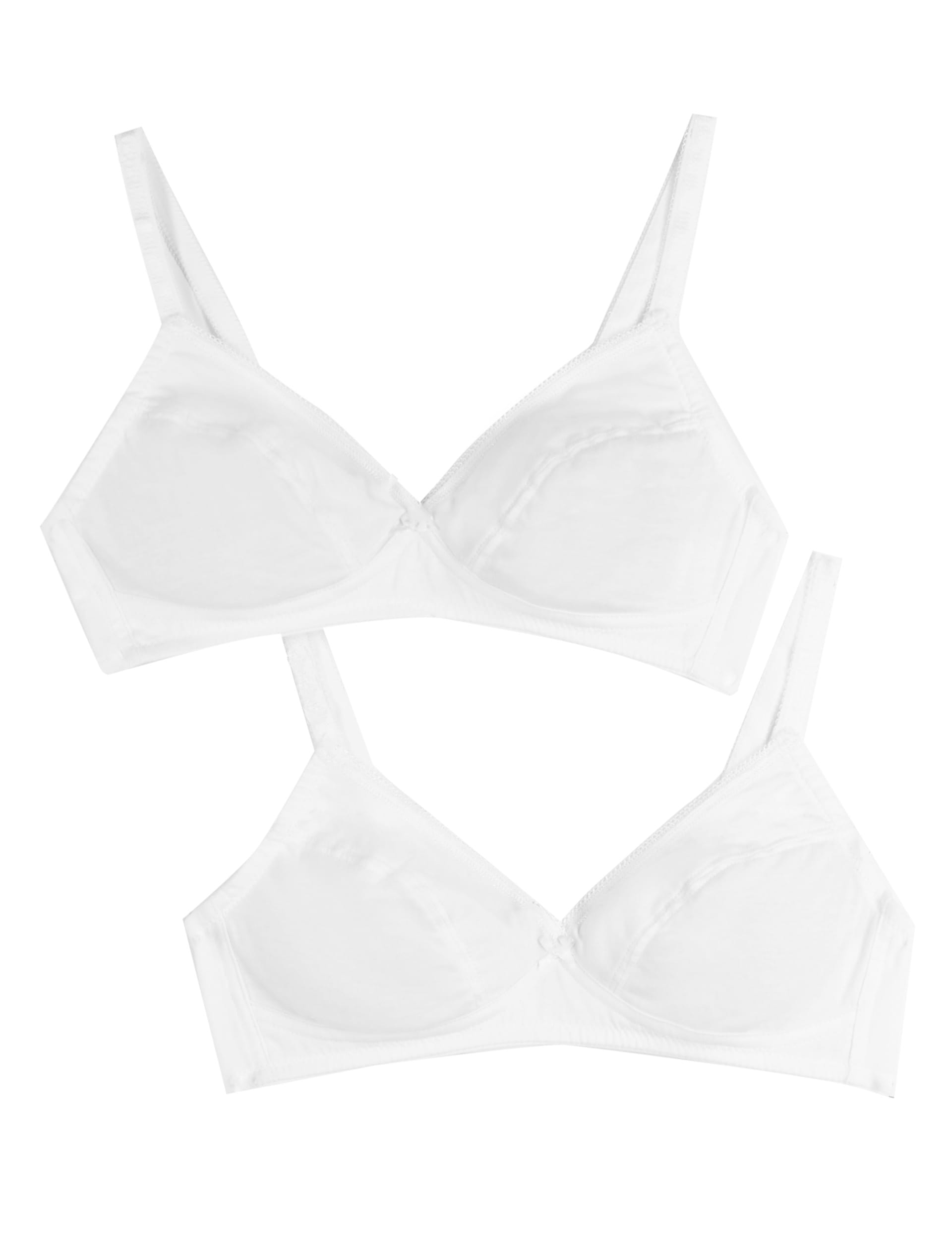 2 Pack Cotton Rich Non-Padded Non-Wired Bralets Image 1 of 2