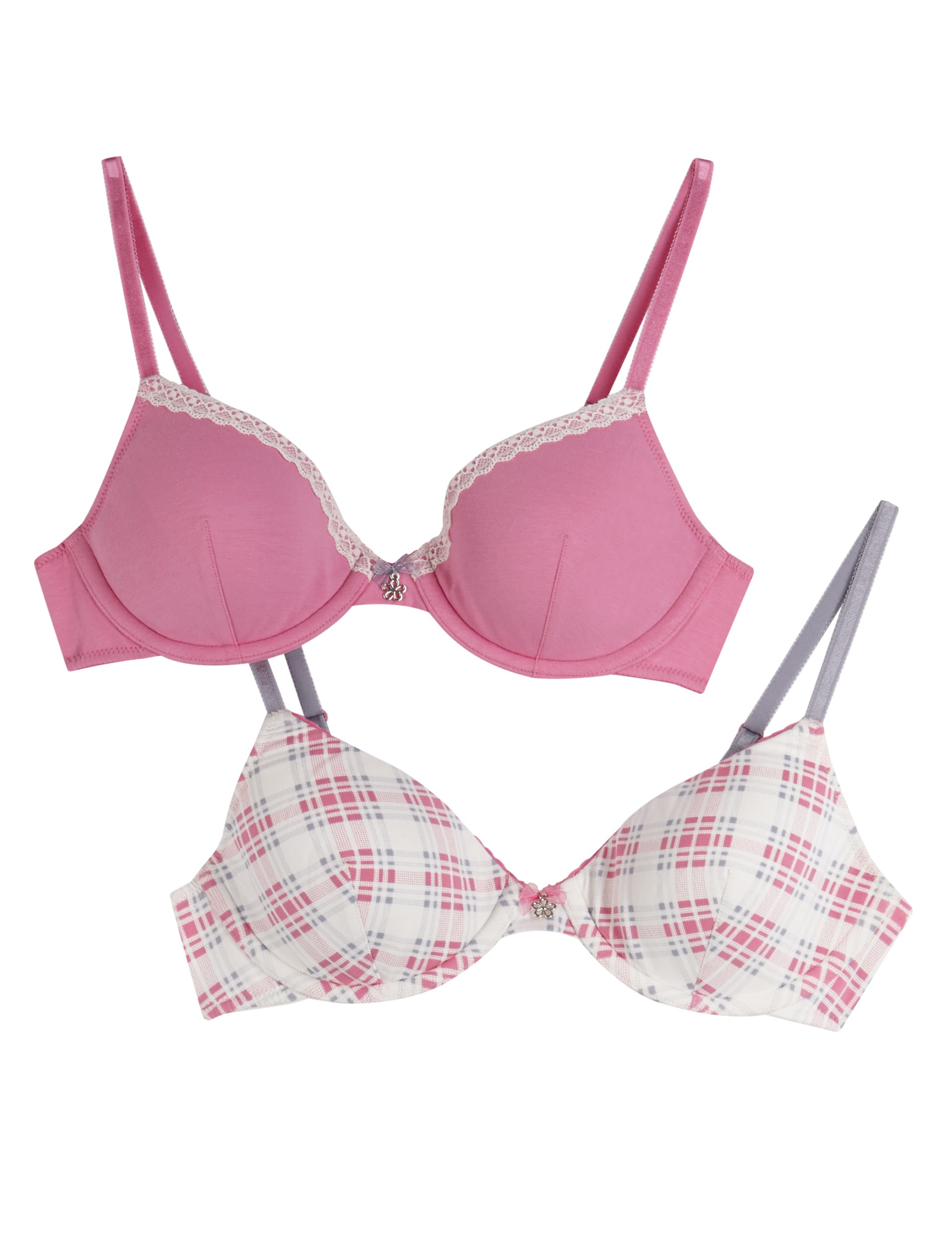 2 Pack Cotton Rich Moulded Underwired Assorted Full Cup Bras Image 1 of 1