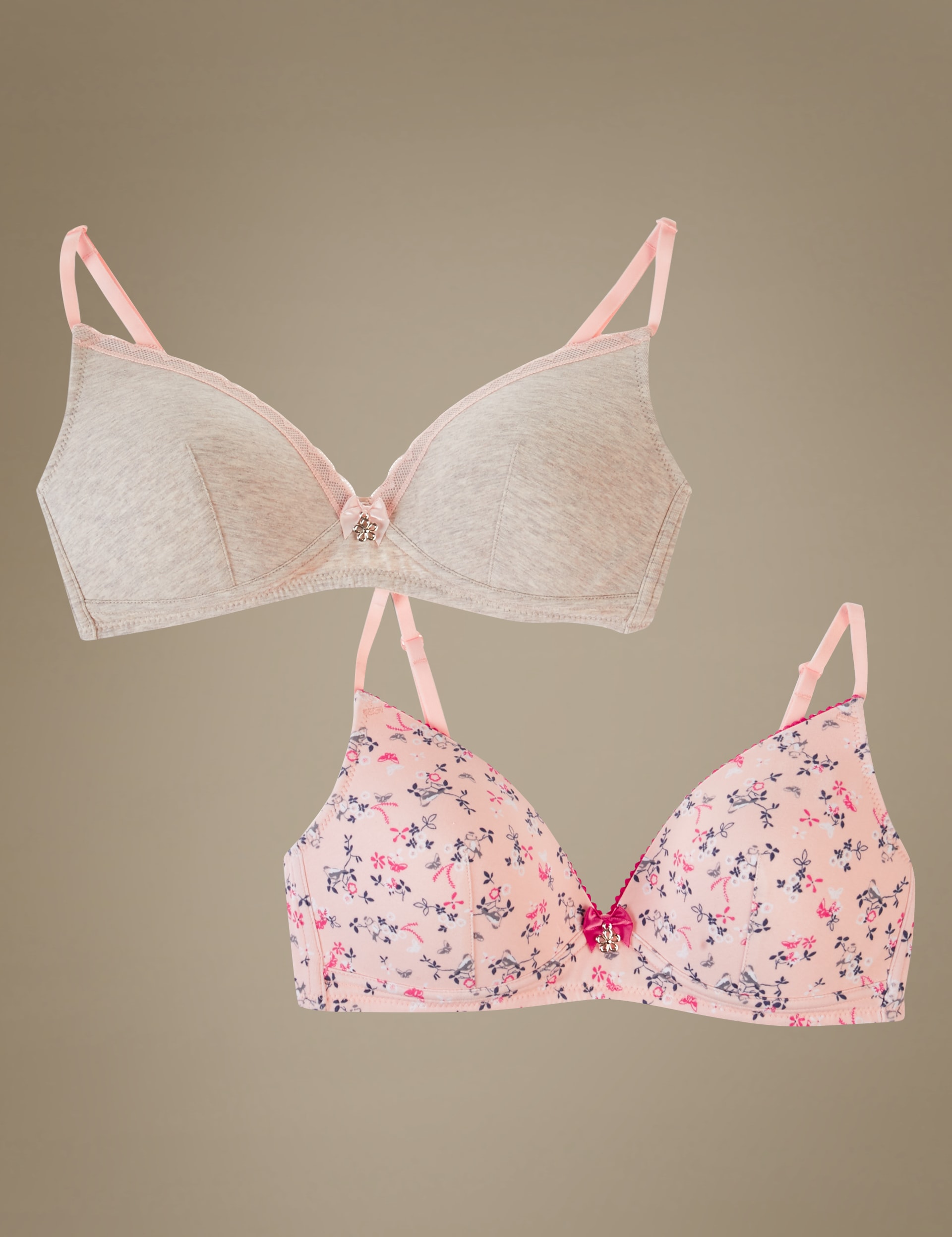 2 Pack Moulded Non Wired Full Cup Bras Image 2 of 3