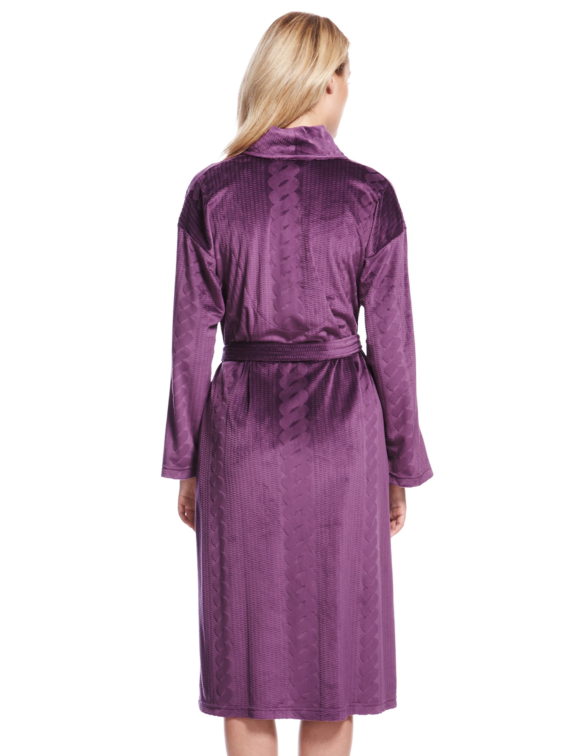 Shawl Collar Cable Design Dressing Gown Image 2 of 6