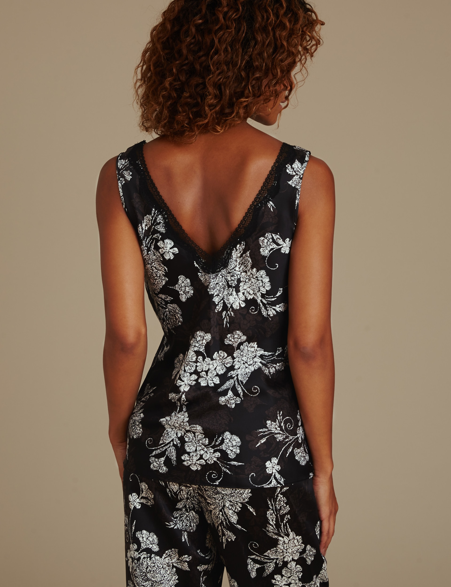 Floral Satin Pyjamas Image 2 of 5