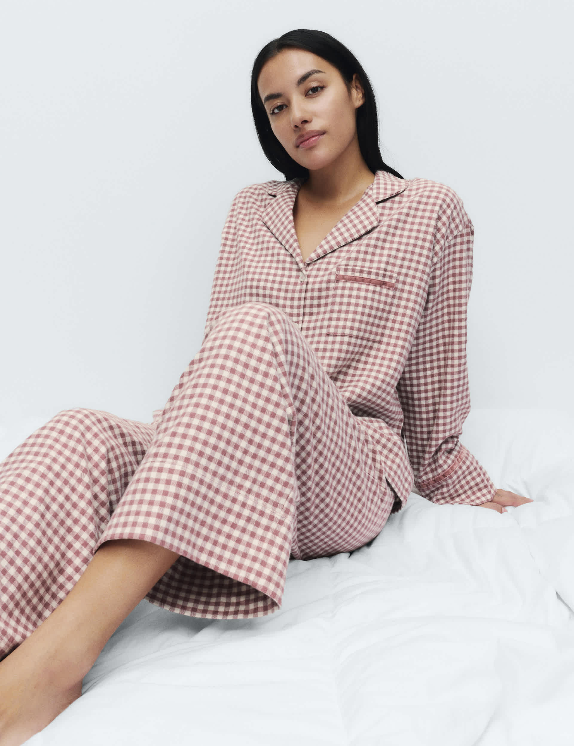 Flannel Gingham Pyjama Bottoms | M&S | M&S