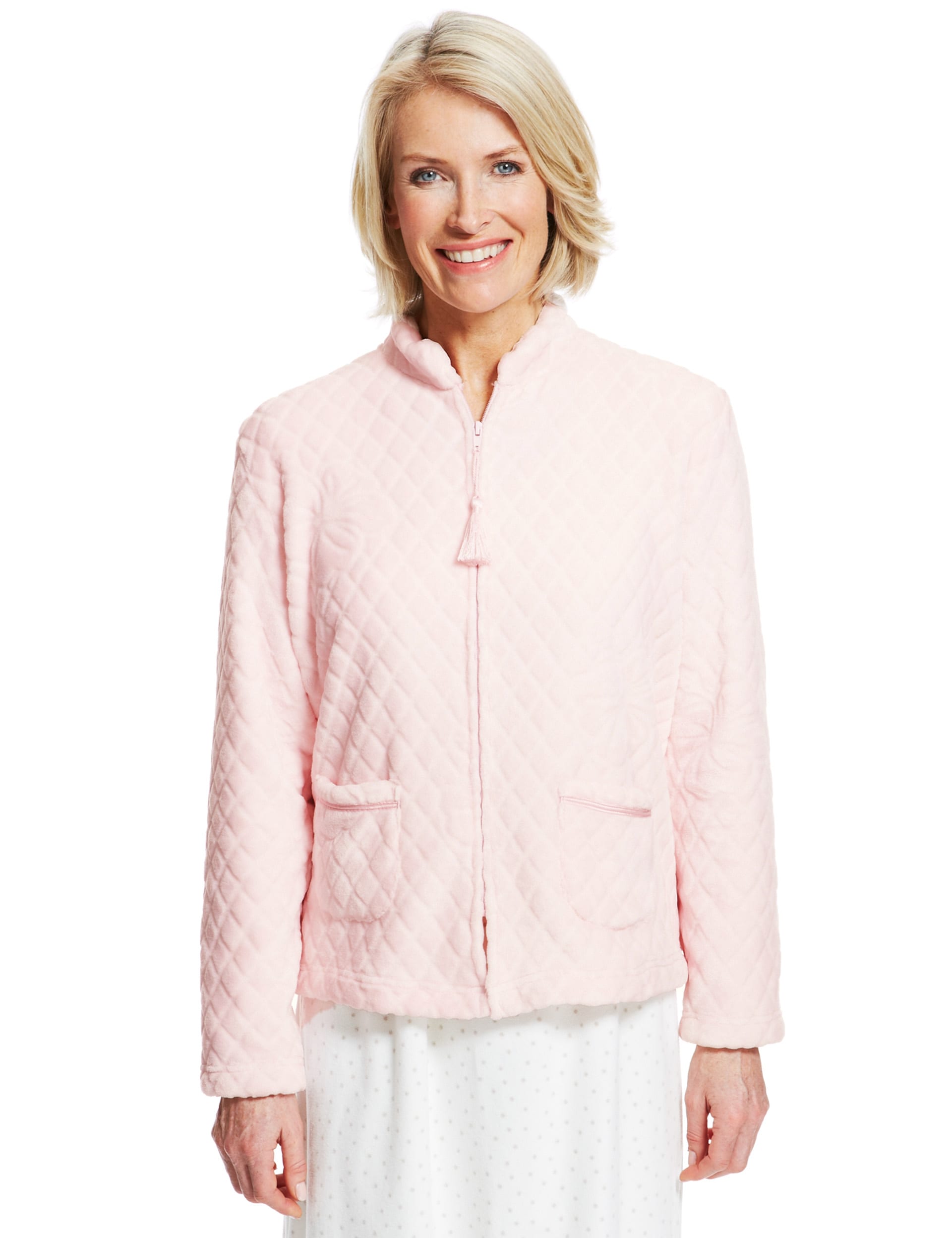 Soft Embossed Floral Quilted Fleece Bed Jacket M S Collection M S