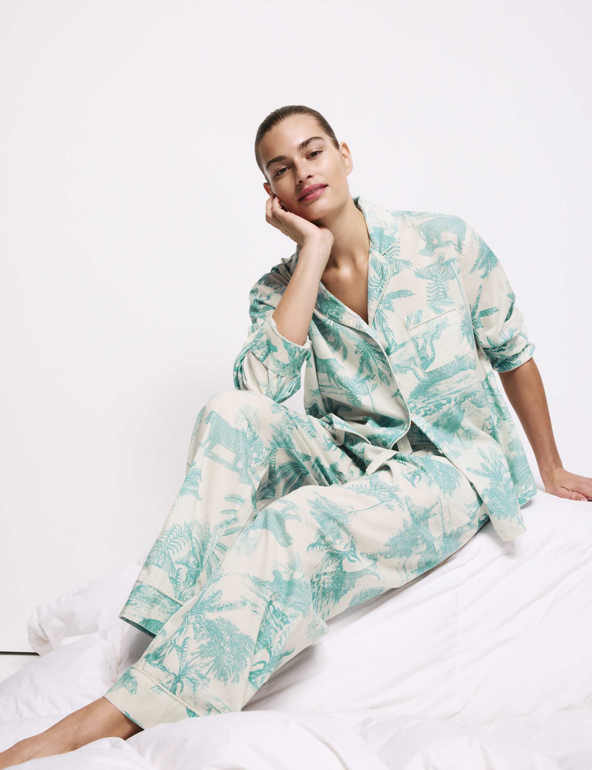 Pure Cotton Cambric Printed Pyjama Set | M&S Collection | M&S