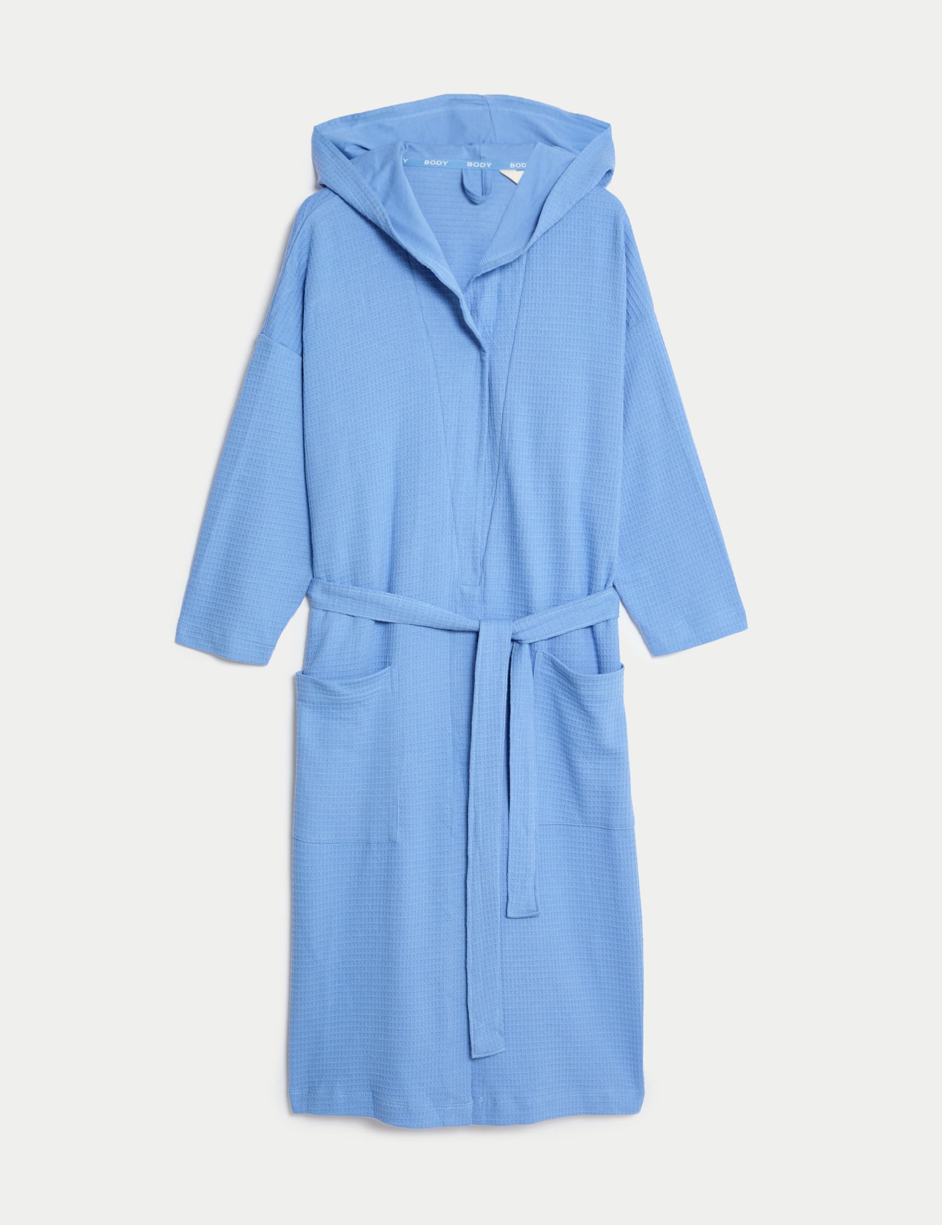 Pure Cotton Jersey Waffle Dressing Gown