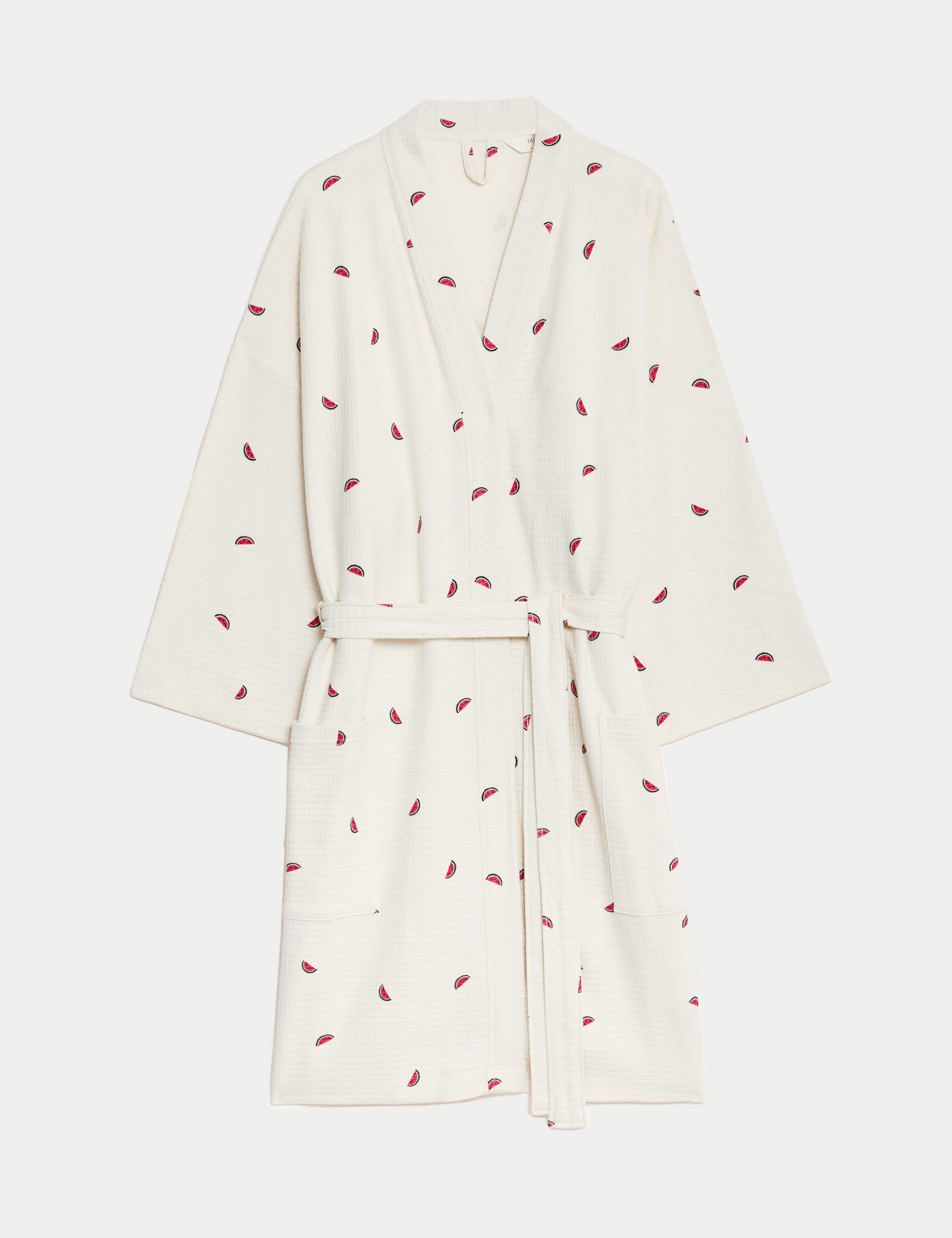 Pure Cotton Waffle Printed Dressing Gown