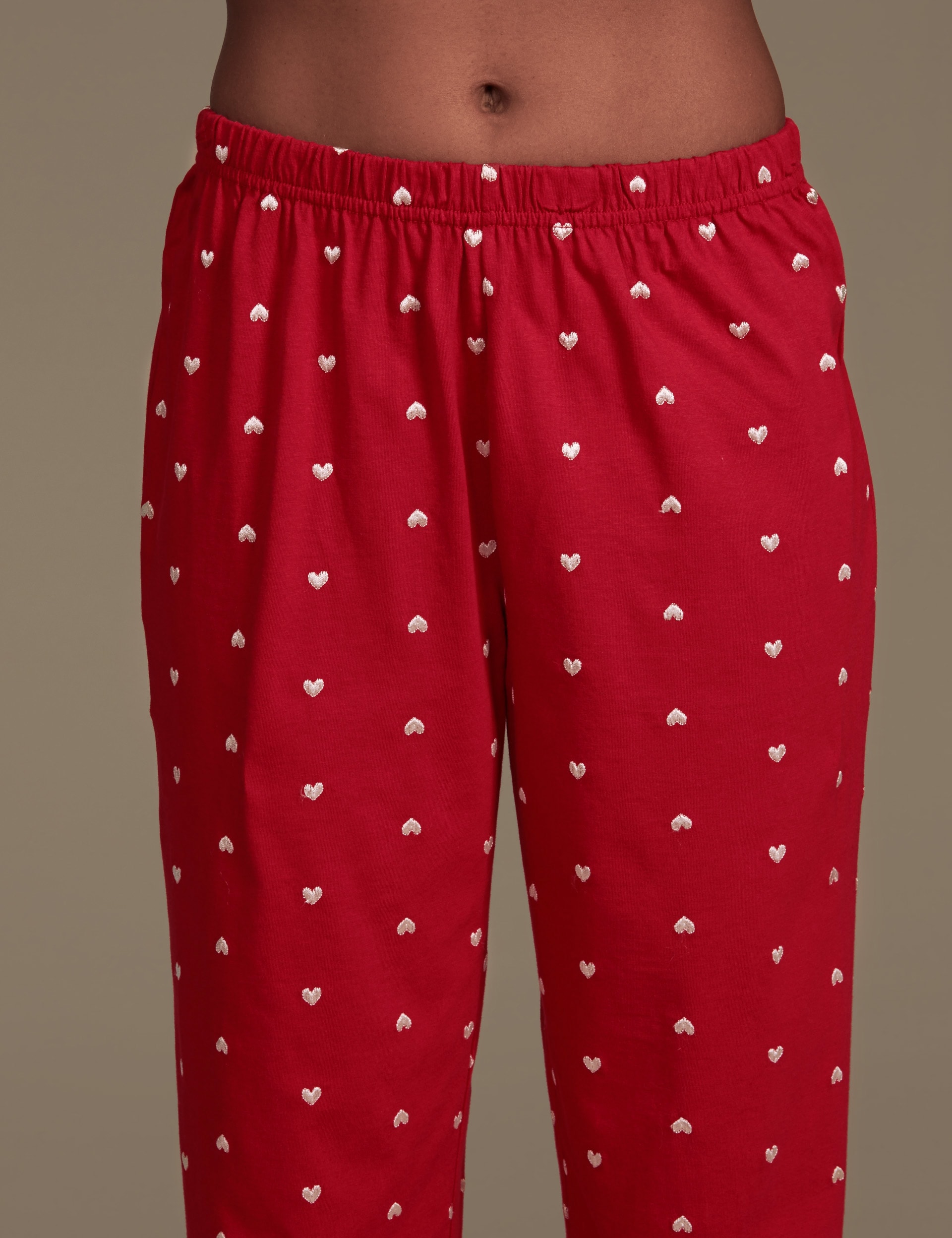 Pure Cotton Embroidered Heart Pyjamas Image 2 of 4