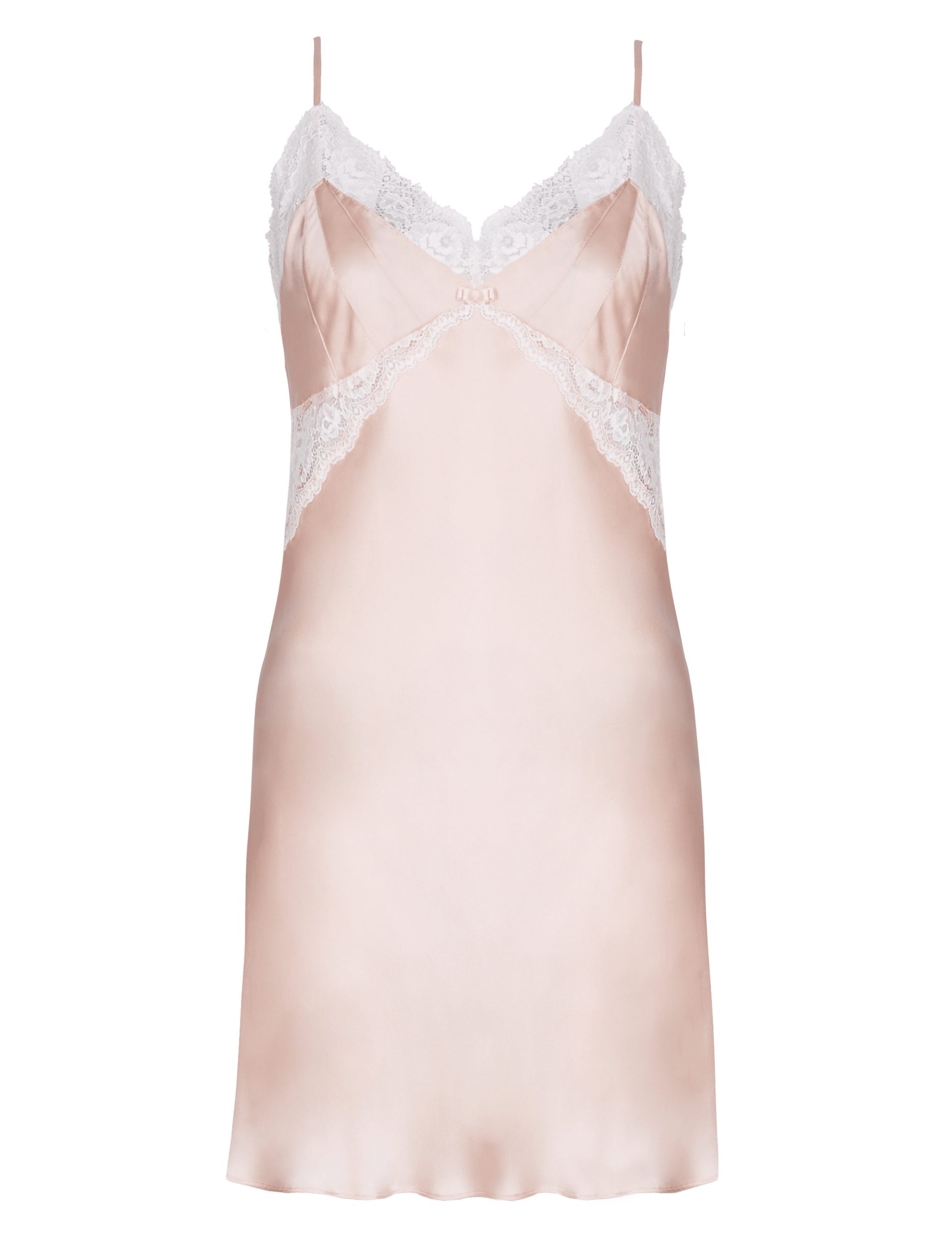 Pure Silk Chemise Nightdress with French Designed Lace Autograph M S