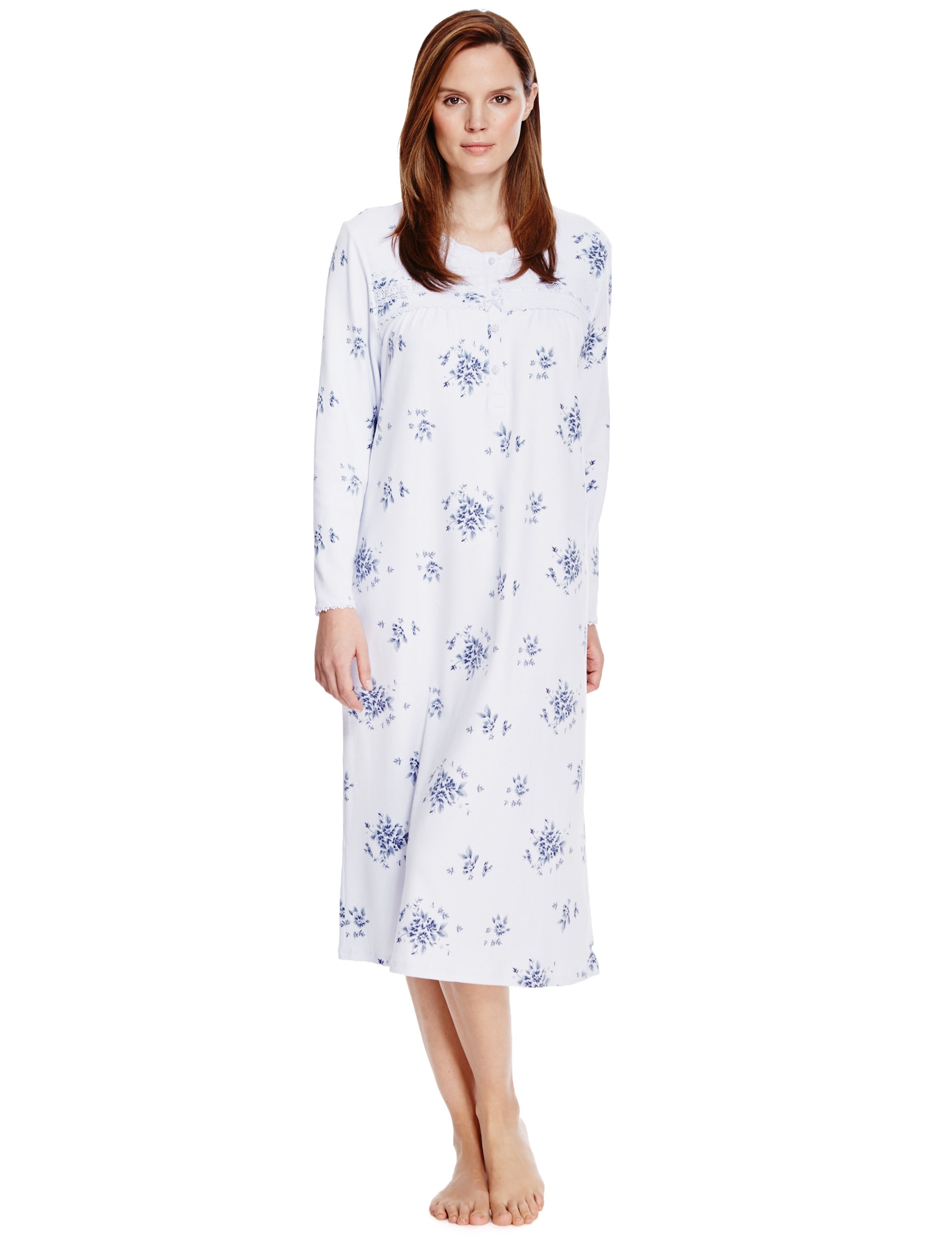 Pure Brushed Cotton Floral Nightdress M S Collection M S