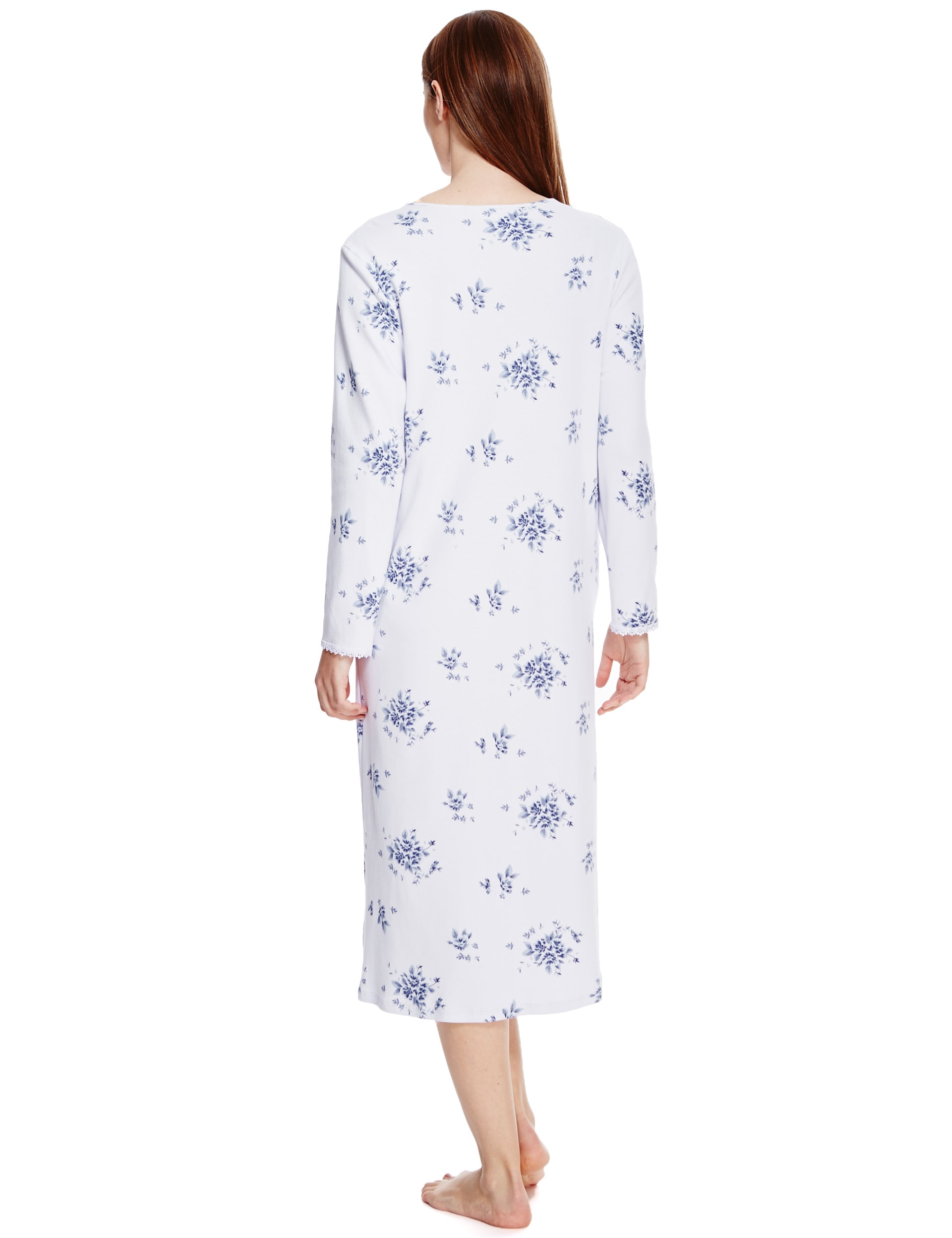 Pure Brushed Cotton Floral Nightdress Image 2 of 4