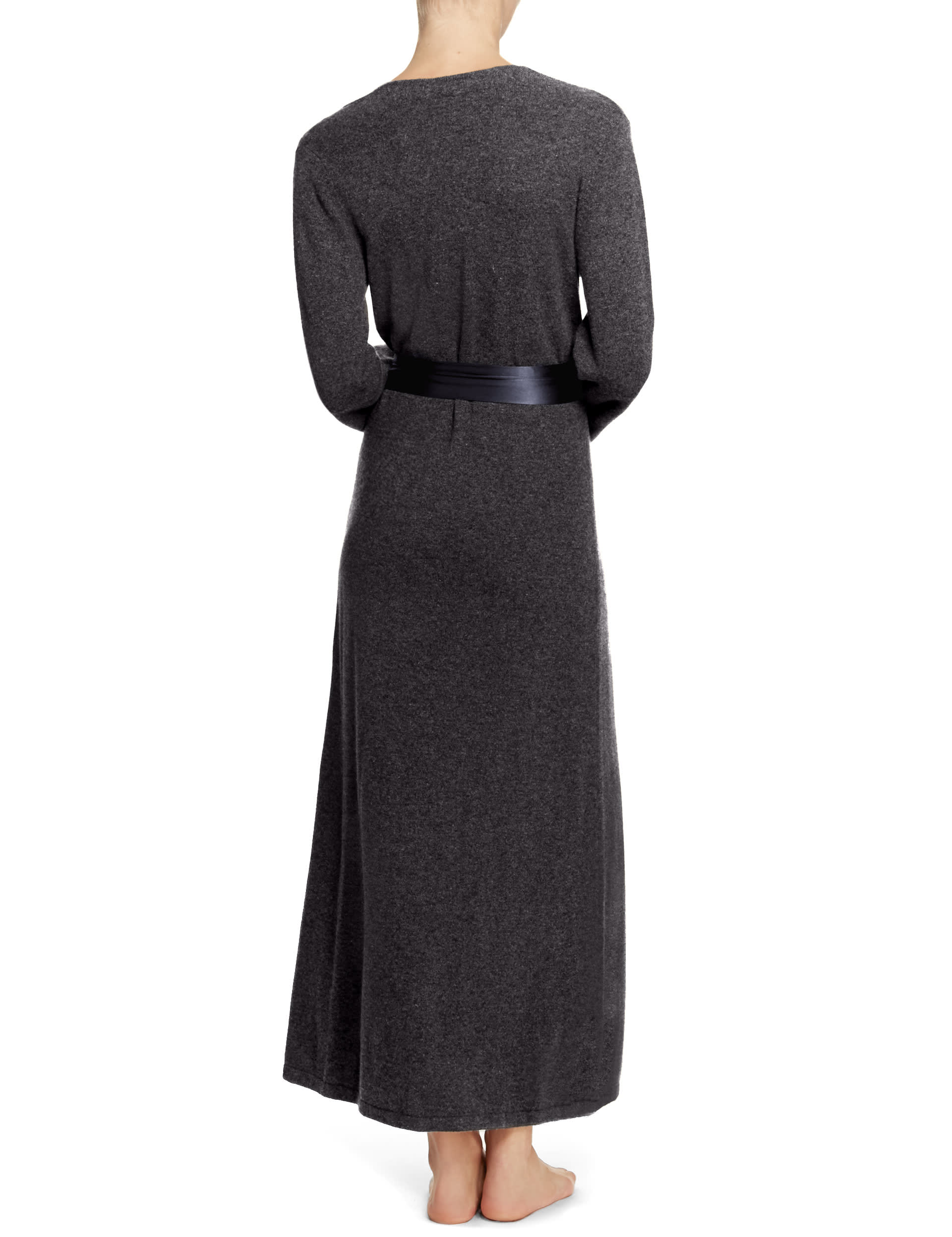 Pure Cashmere Belted Long Wrap Dressing Gown Image 2 of 3