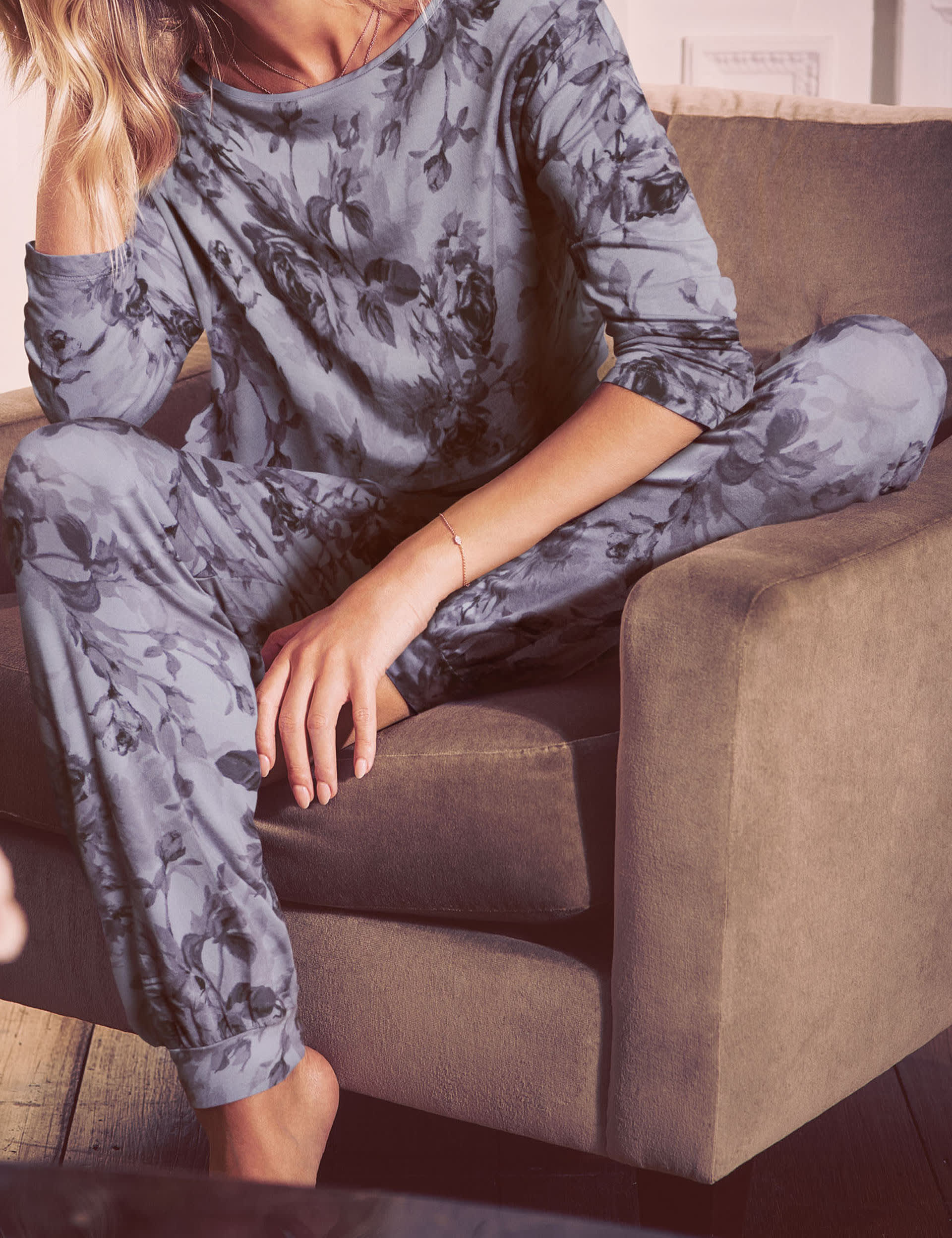 Cuffed Hem Floral Pyjama Bottoms Rosie for Autograph M S