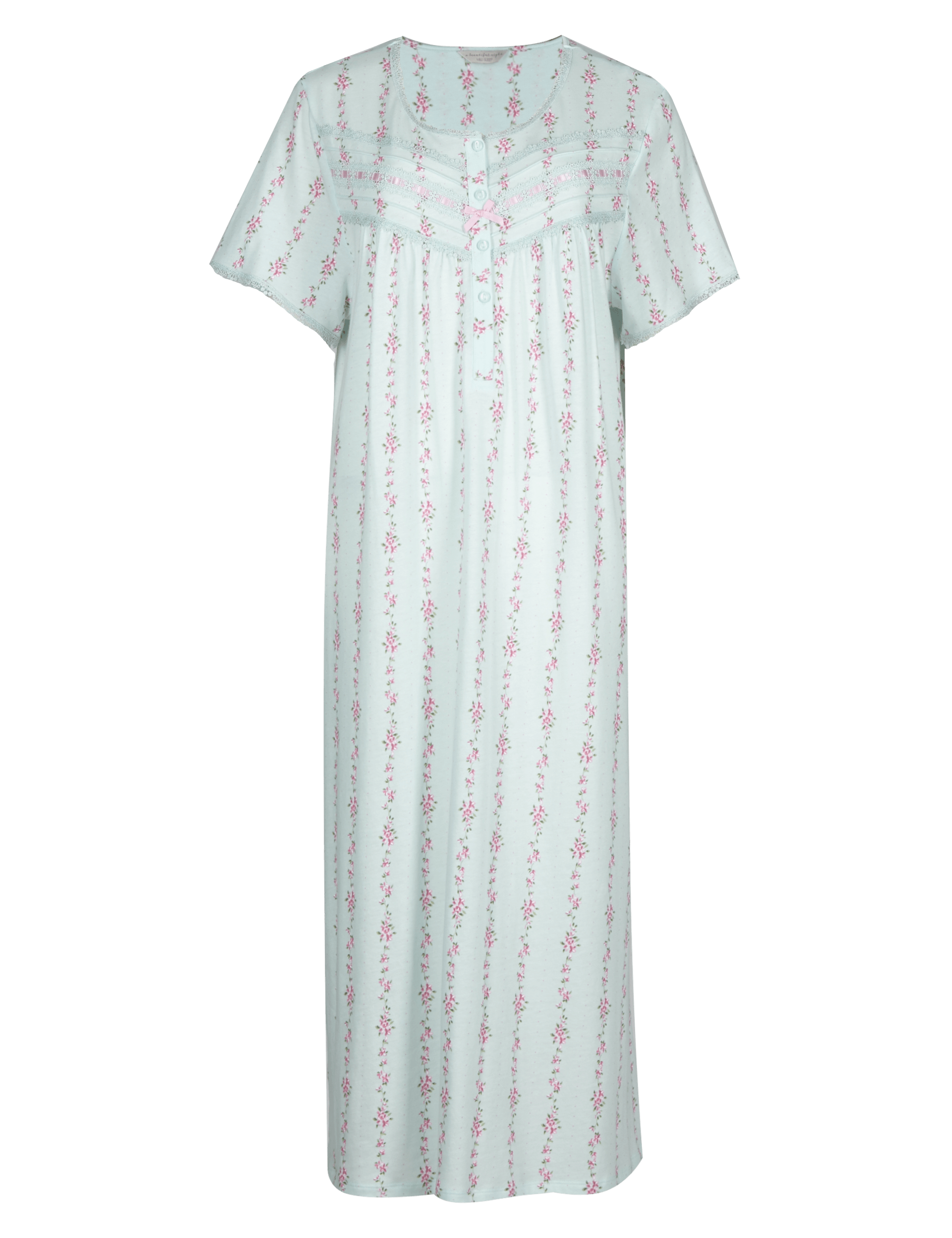Floral Ribbon Slot Nightdress Image 2 of 4